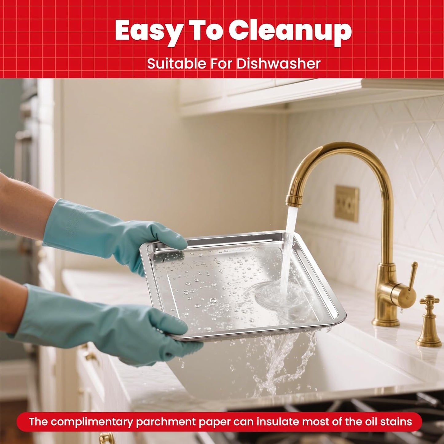 Air Fryer Basket for Oven,Air Fryer Basket and Stainless Steel Baking Tray Pant Oven with 50 Sheets Parchment Papers,Air Fryer Pan Rack for Cooking Baking Dishwasher and Broiling (1 Set M)