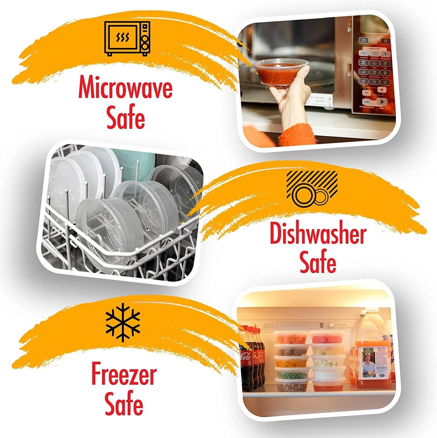 Deli Containers with Lids Leakproof - 240 Pack BPA-Free Plastic Microwaveable Clear Food Storage Container Premium Heavy-Duty Quality, Freezer & Dishwasher Safe (8oz 240 Sets)