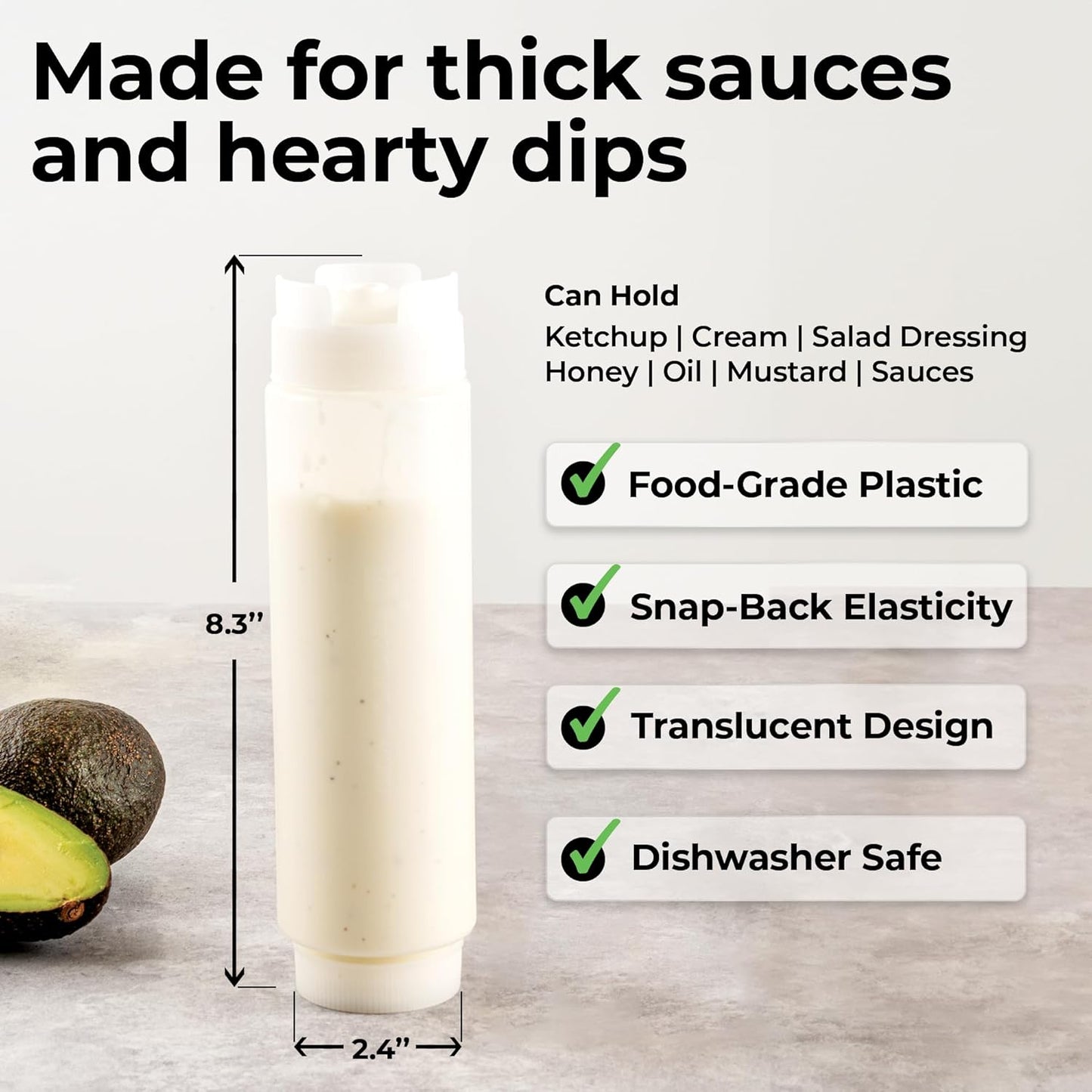 Restaurantware 16oz. FIFO Inverted Plastic Squeeze Bottle with Refill and Dispensing Lids - First In First Out - Perfect for Restaurants Catering and Food Trucks - 1ct box