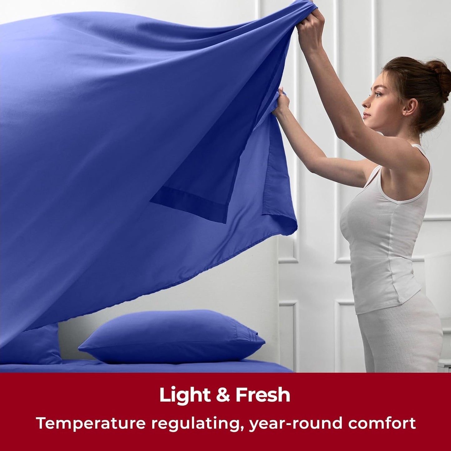 Mellanni Twin XL Sheets Set - 3 PC Iconic Collection Bedding - Hotel Luxury, Extra Soft, Cooling Bed Sheets - Wrinkle, Fade, Stain Resistant (Twin Extra Long, Royal Blue)