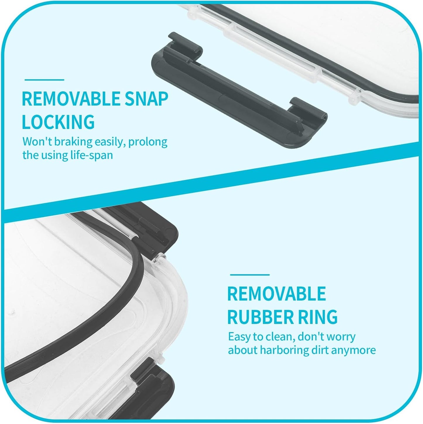 Skroam 10 Pack Glass Meal Prep Containers, 22 OZ Glass Airtight Food Storage Containers with Lids, Pantry Kitchen Storage Containers for Lunch, Food Storage, Meal Prep, Lunch Bento Boxes