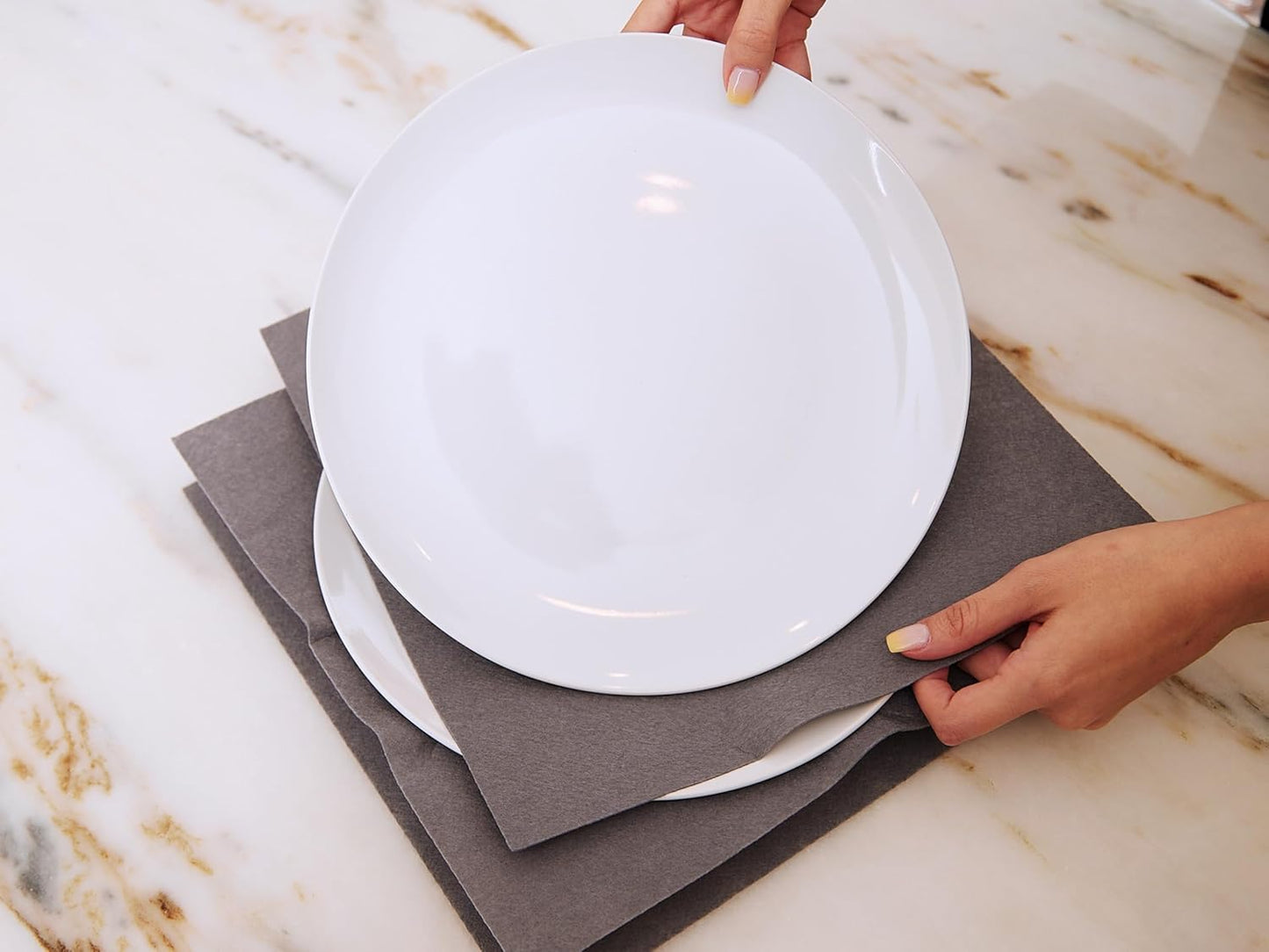 Covermates Keepsakes Dish Storage Box - Stackable, Reinforced Handles, China Storage, Graphite