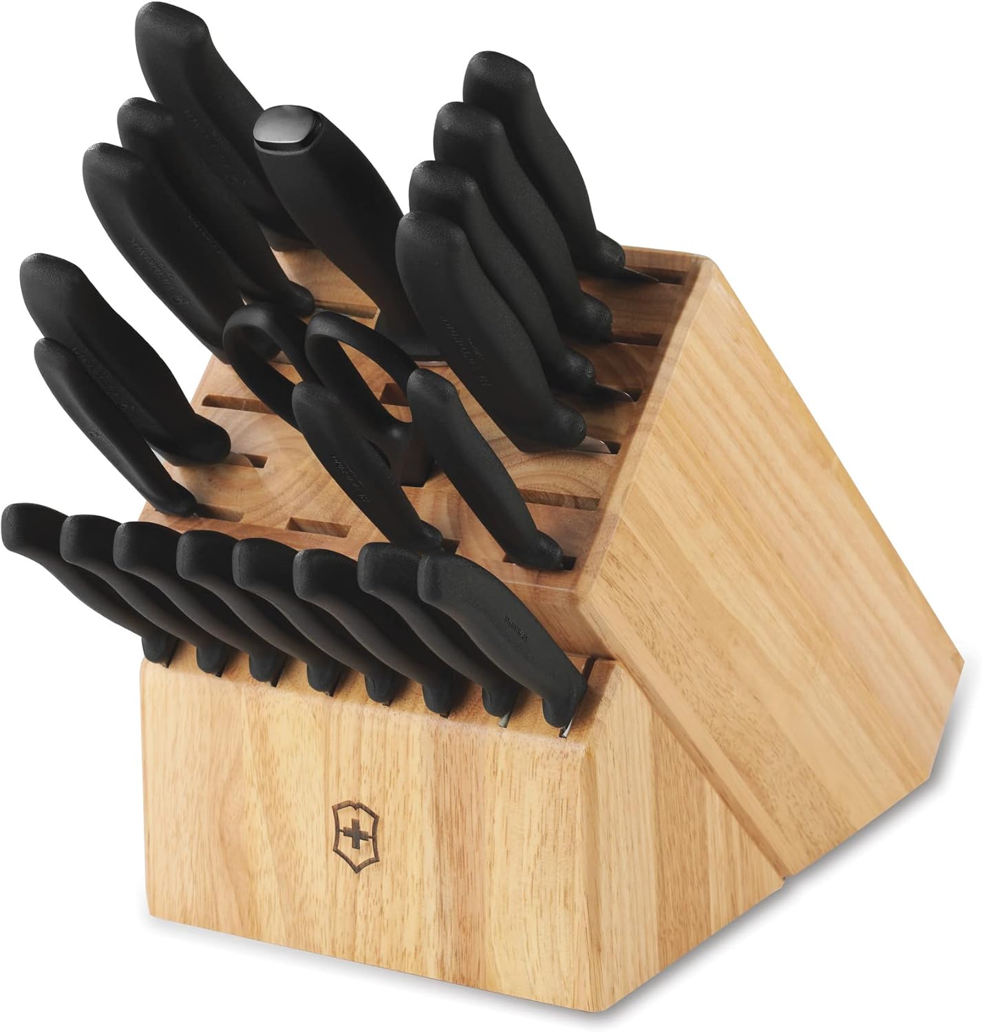 Victorinox Swiss Classic Knife Block - Kitchen Knife Set with Block for Home Essentials - Includes Chef's Knife, Kitchen Shears & More - Black Handles, 22-Piece Set