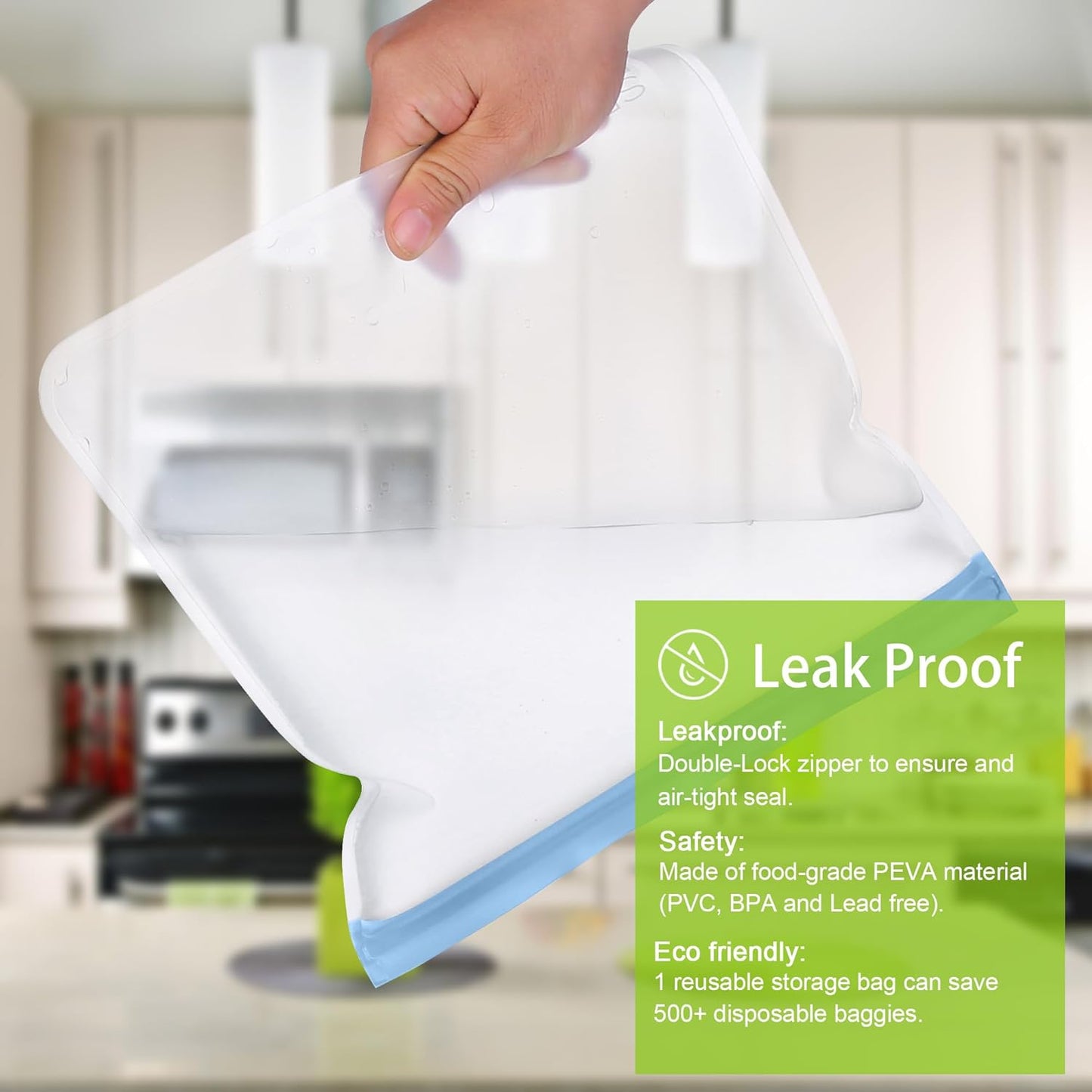 SPLF 12 Pack Dishwasher Safe Reusable Snack Bags, BPA Free Storage Bags, Extra Thick Leakproof Freezer Bags Silicone and Plastic Free Lunch Bags Food Storage