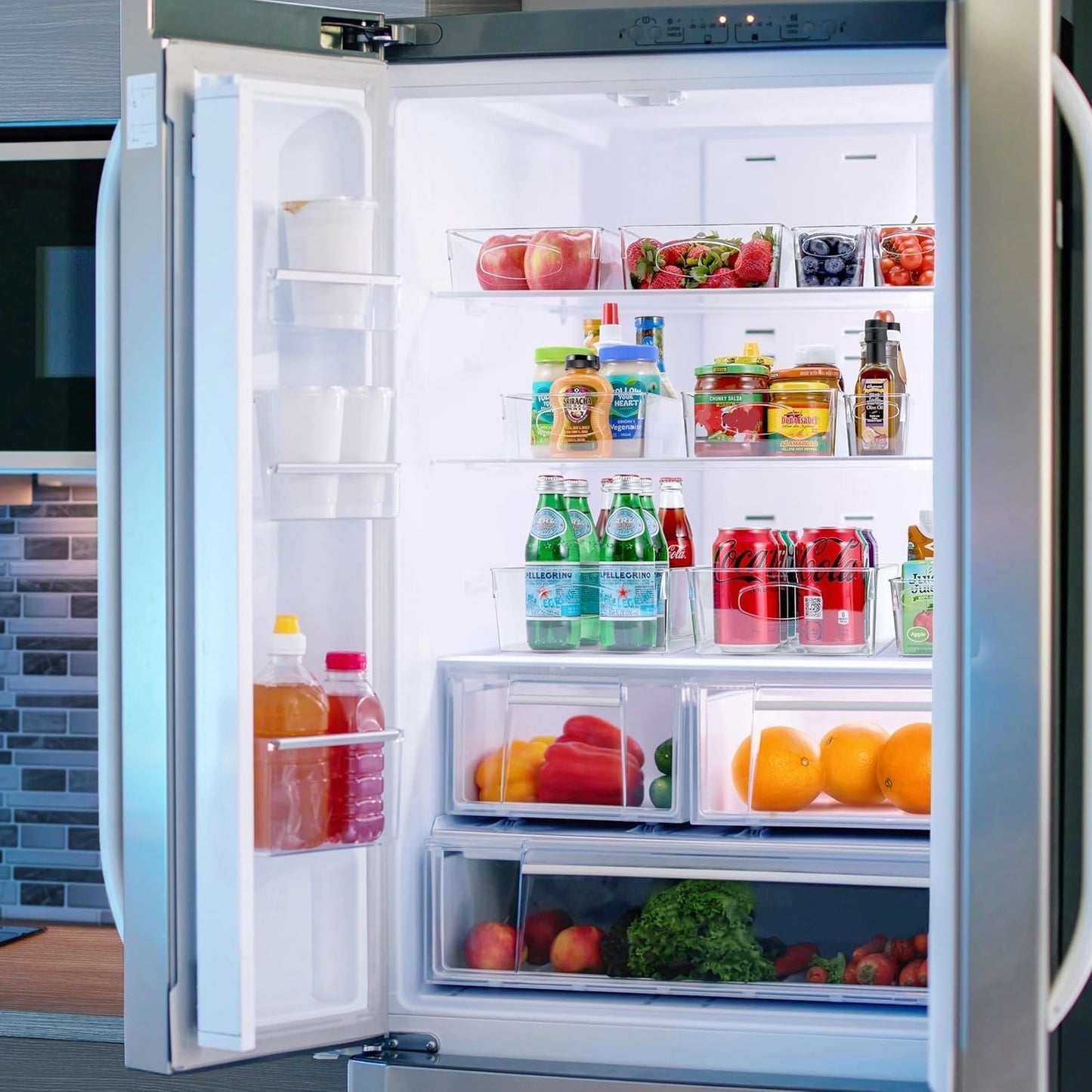 Sorbus 10-Pack Small Clear Plastic Organizing Bins – Clear Bins for Organizing, Refrigerator Organizers, Fridge Organizer, Pantry Storage, Kitchen Organizer, and Pantry Organizers and Storage Bins