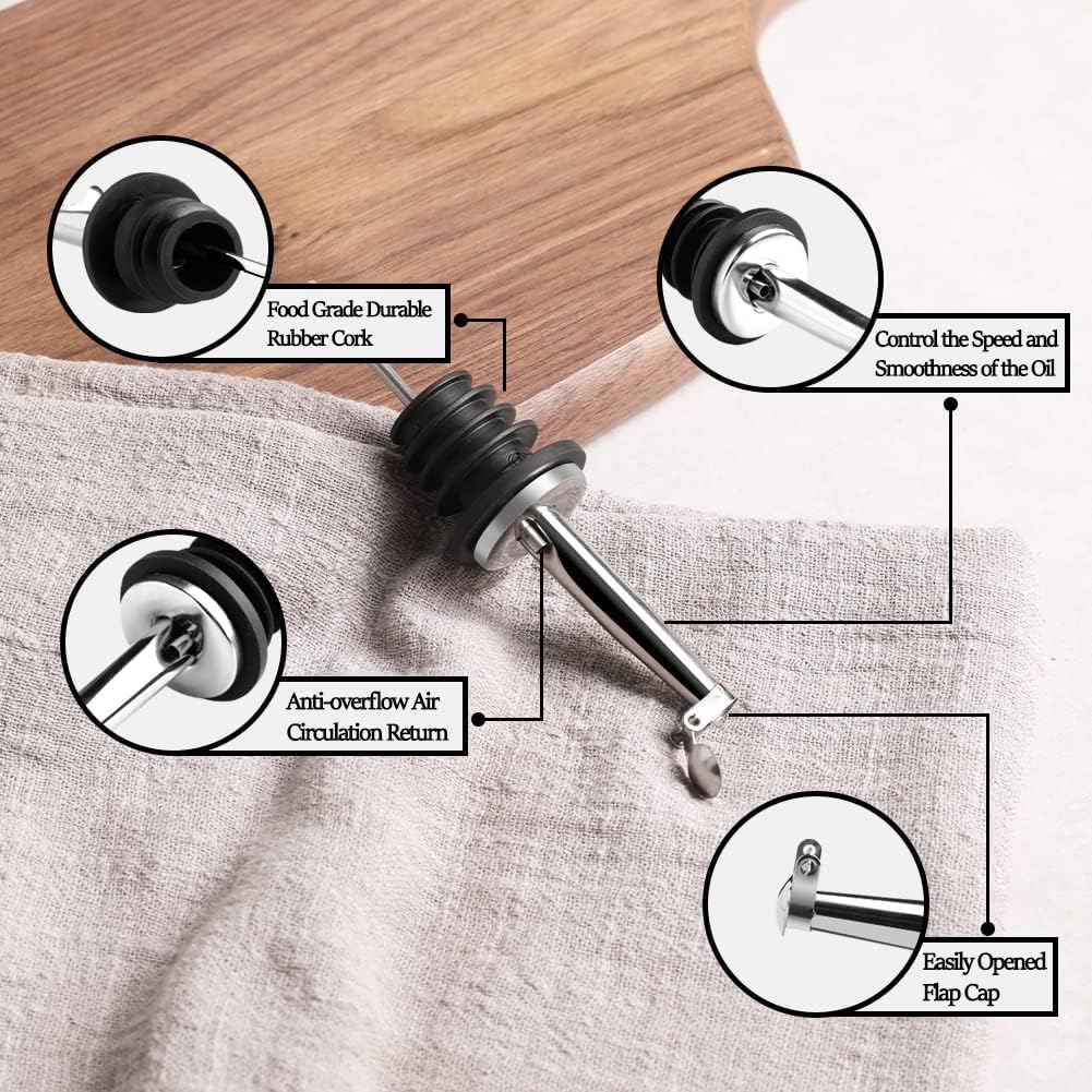 Sweejar Large Ceramic Olive Oil Dispenser Bottle, 24 Oz Relief Opaque Oil Cruet Protects Liquids, Set of 1 (Gradient Blue)