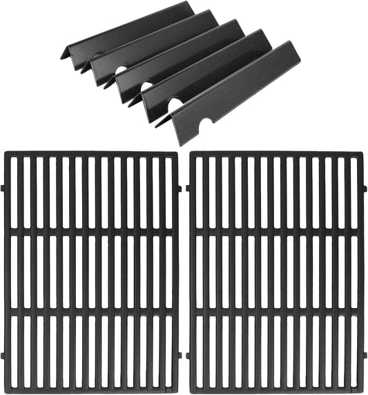 17" Flavorizer Bars 66795 and 18.75" Cast Iron Grill Grates 66095 Combo for Weber Genesis II LX 300 Series,Genesis II E/S 310/315 / 325/330 / 335 Grill Grate Flavor Bars Set for Weber 66802 66032