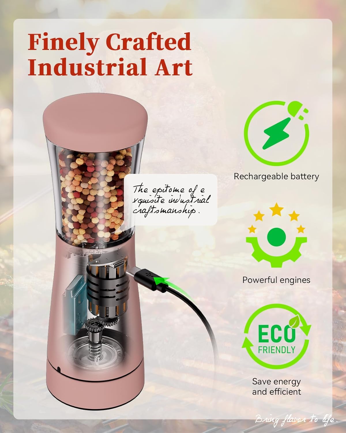 Electric Salt and Pepper Grinder Set with Storage Base, Stainless Steel Rechargeable Salt and Pepper Grinder Set with 4.5 oz Large Capacity, 1.8" Wide Mouth, Adjustable Coarseness, Ideal for Kitchen