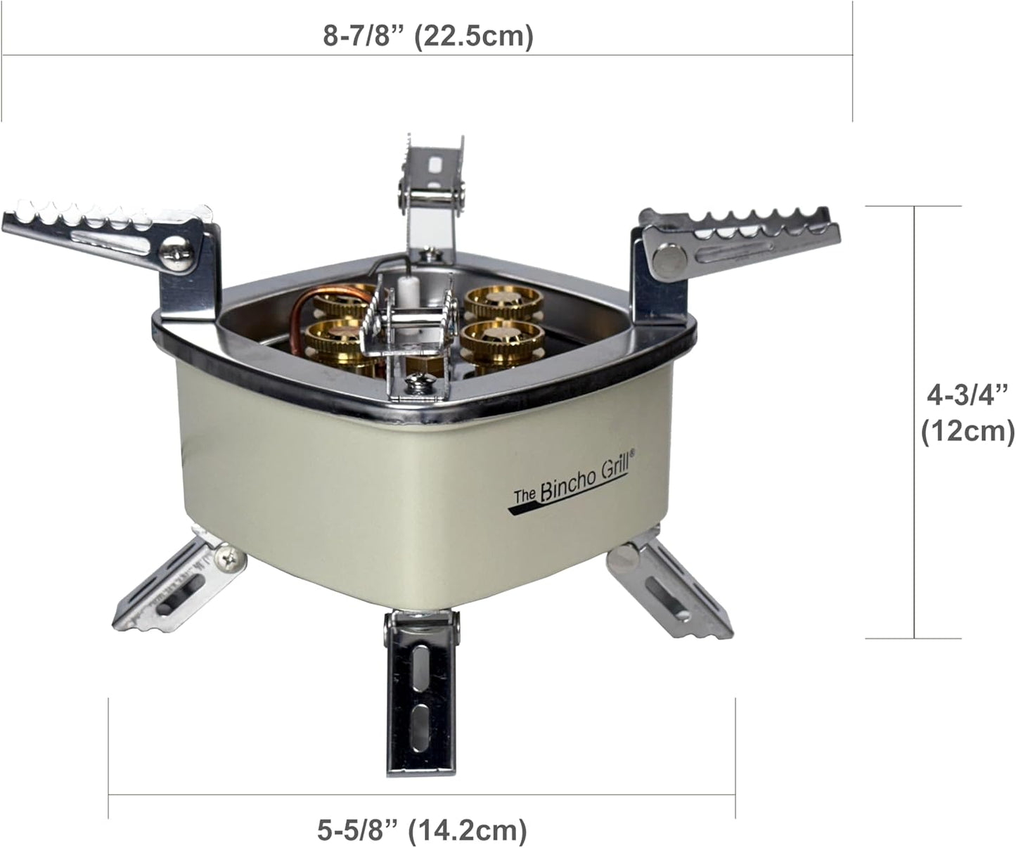 Charcoal Starter Gas Burner – 12,800W High Heat Mini Stove with 4 Heads – For Chimneys to Light Binchotan & BBQ Charcoal – Portable Propane/Butane Camping Stove with Piezo Ignition