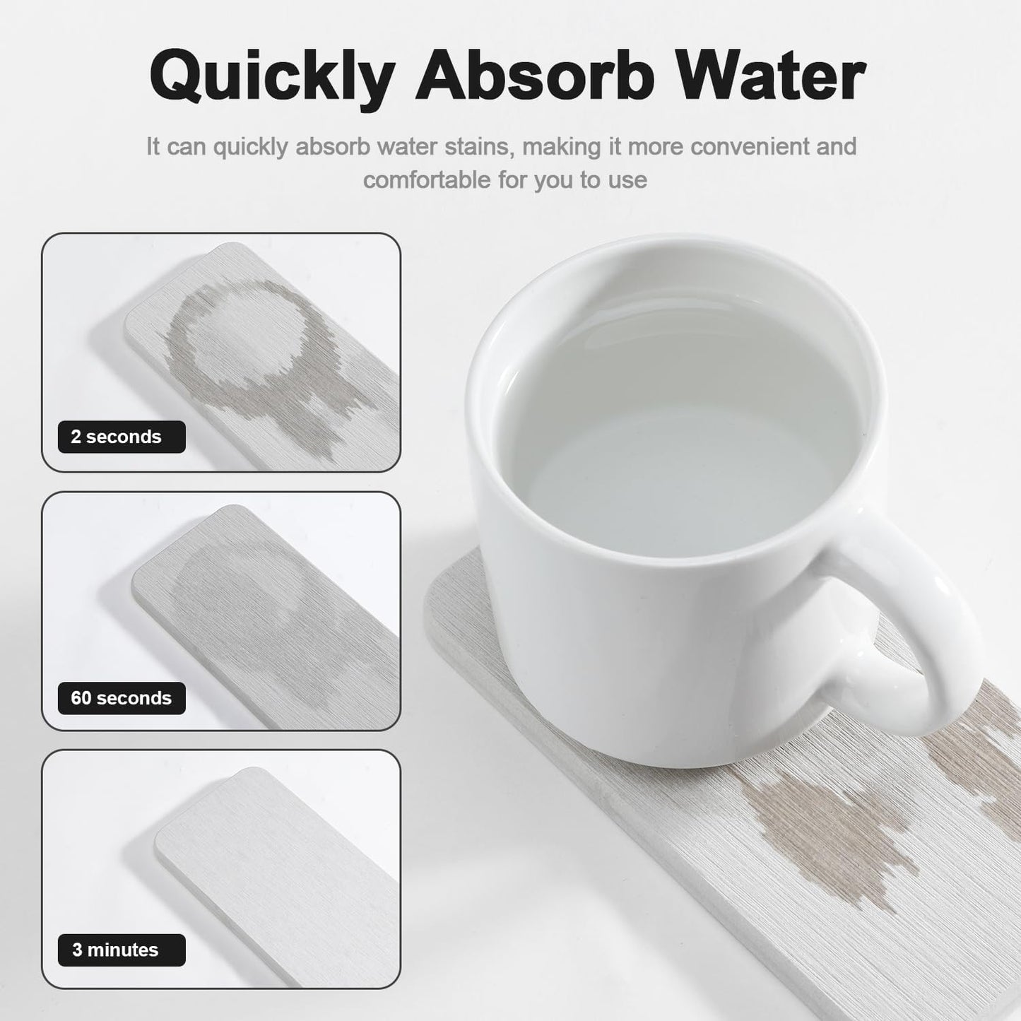 Water Absorbing Stone Tray for Sink | Quick Drying Diatomaceous Earth Coasters | Soap Dish Holder & Toothbrush Holder for Bathroom Counter | Hand Soap & Plant & Toiletries | Light Grey 1-Pack