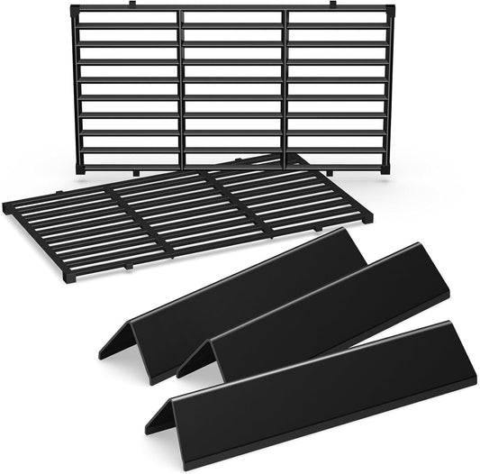 QuliMetal 7635 7637 Grill Replacements for Weber Spirit E-210, Spirit 200, GS4 Spirit II 200, Spirit II E-210 Series Grills with Front-Mounted Control, 15.3" Flavorizer Bars & 17.5" Grates