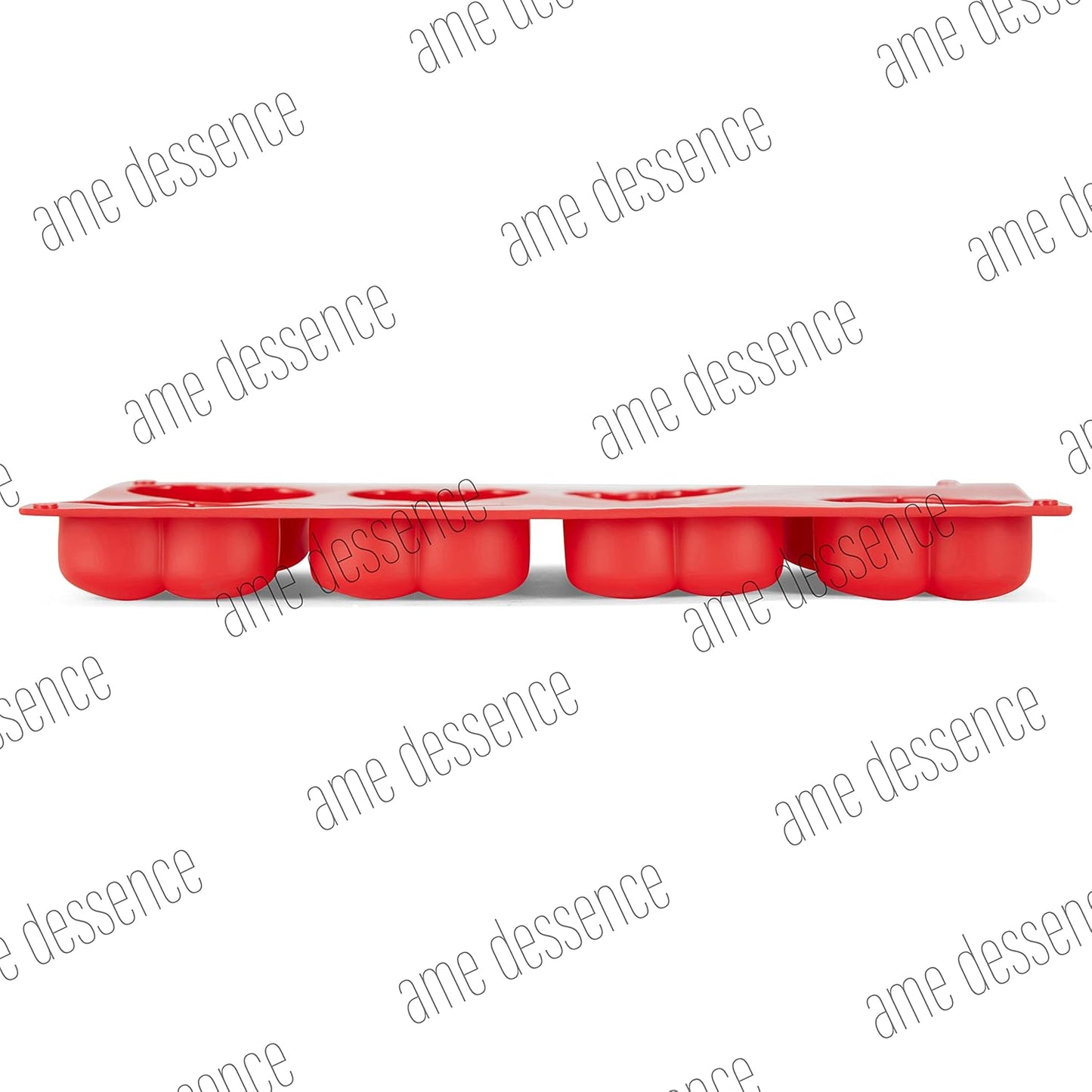 AME D'ESSENCE Rounded Heart Shaped Silicone Baking Mold - Non-Stick, Flexible, 8-Cup Capacity (2.4 oz), Reusable and Food-Grade - Perfect for Heart-Shaped Cakes, Brownies, and More!