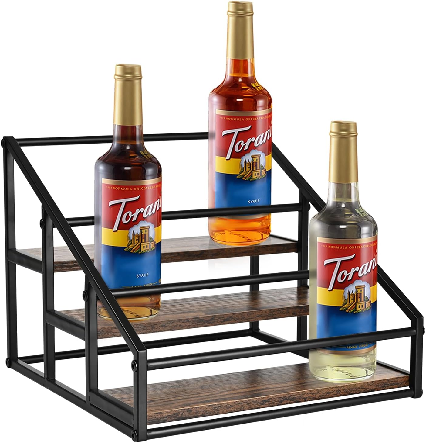 Coffee Syrup Rack Organizer, 3-Tier 12 Bottles Syrup Rack for Coffee Bar,Syrup Stand for Kitchen Coffee Station,Syrup Holder,Liquor Bottle Display Shelf