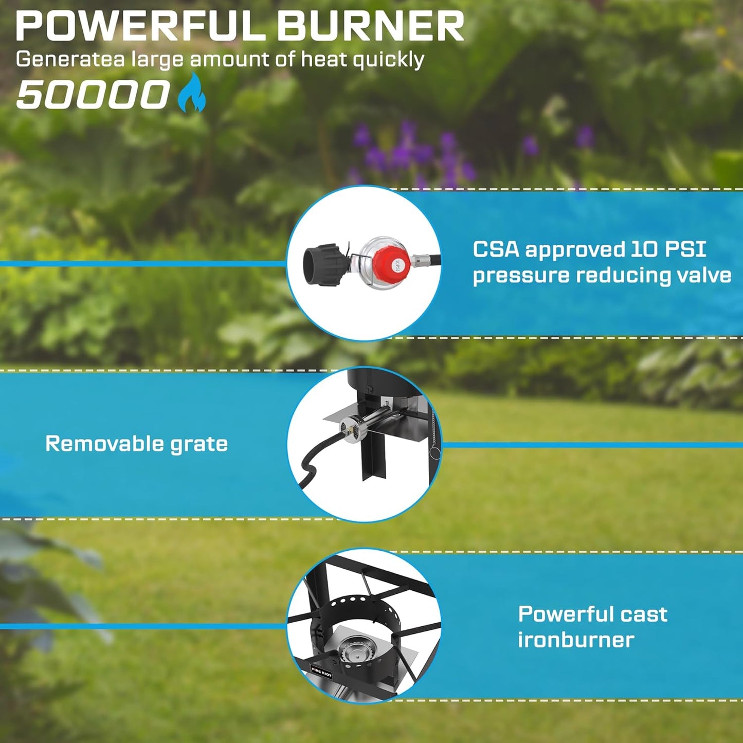 50,000 BTU Propane Deep Fryer - 18QT Aluminium Dual Deep Fryer with 2 baskets - CSA-Approved Gas Fryer - Ideal for Chicken Wings, French Fries, Fish Fryers Outdoor Cooking