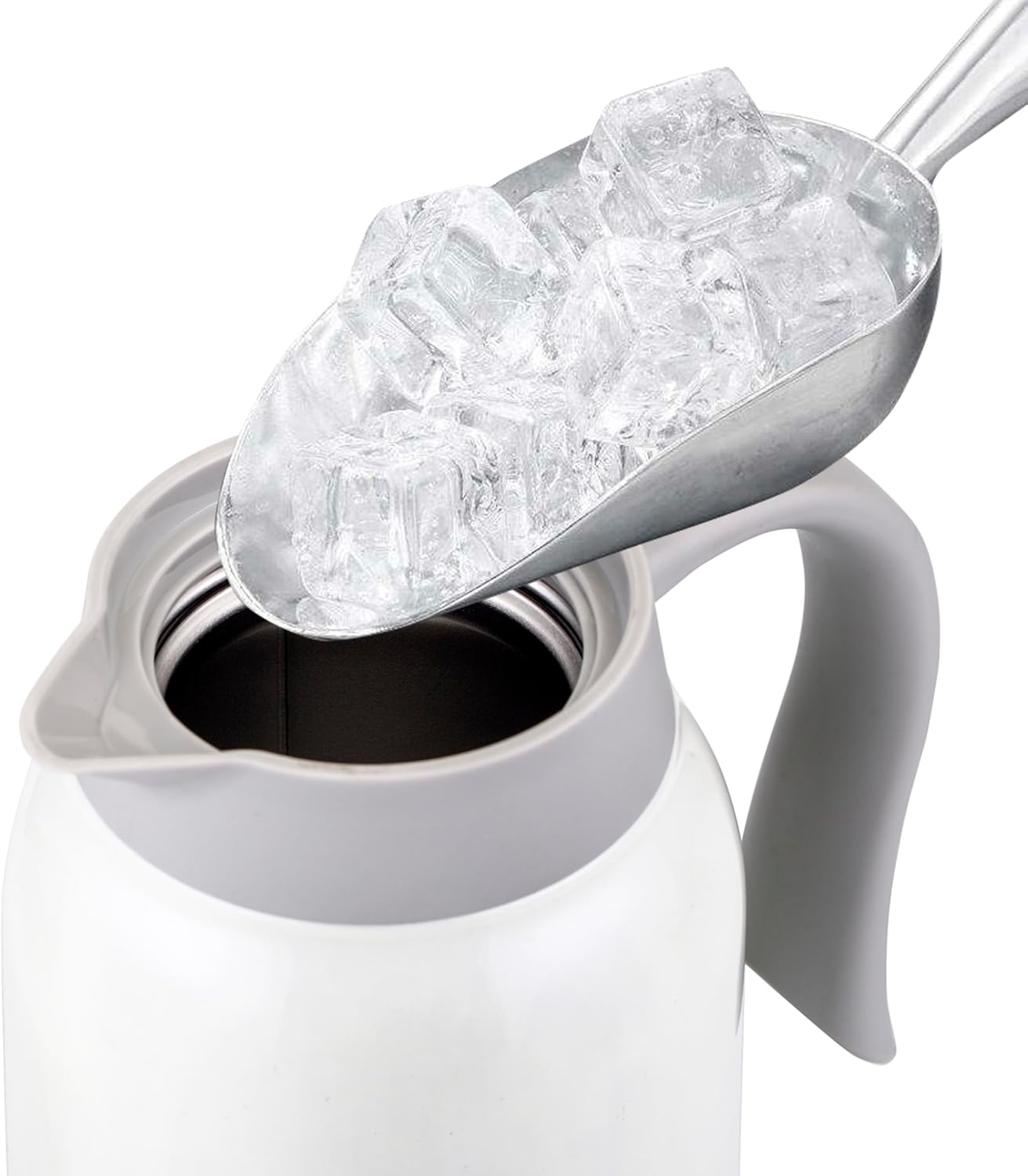 GiNT 51 Oz Stainless Steel Thermal Coffee Carafe, Double Walled Vacuum Insulated Flask, 12 Hour Heat Retention, 1.5 Liter Tea, Water, and Coffee Dispenser (Upgraded version White)