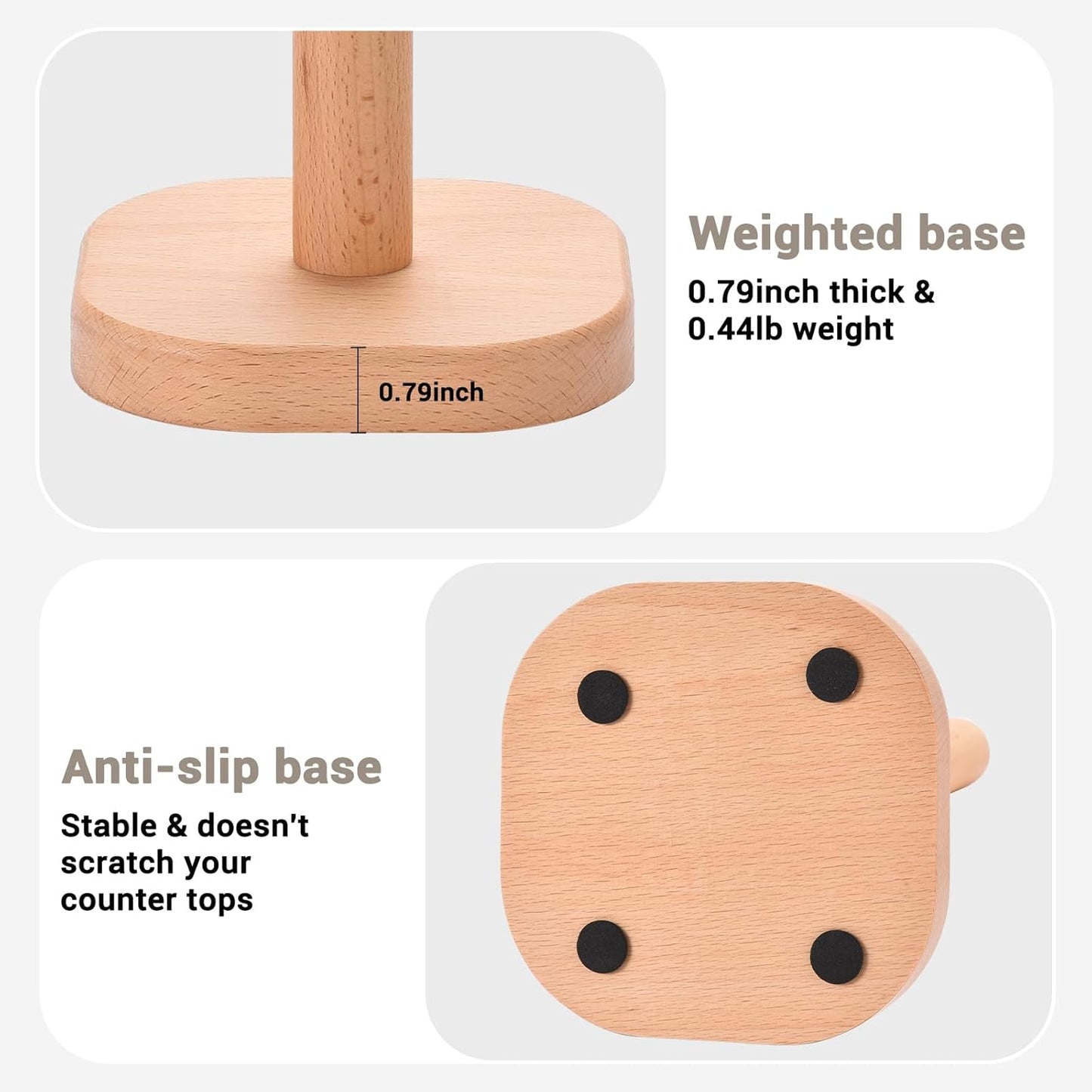 Paper Towel Holder, Cute Bird Wooden Kitchen Roll Stand Organizer Countertop Free Standing, Housewarming Gift New Home