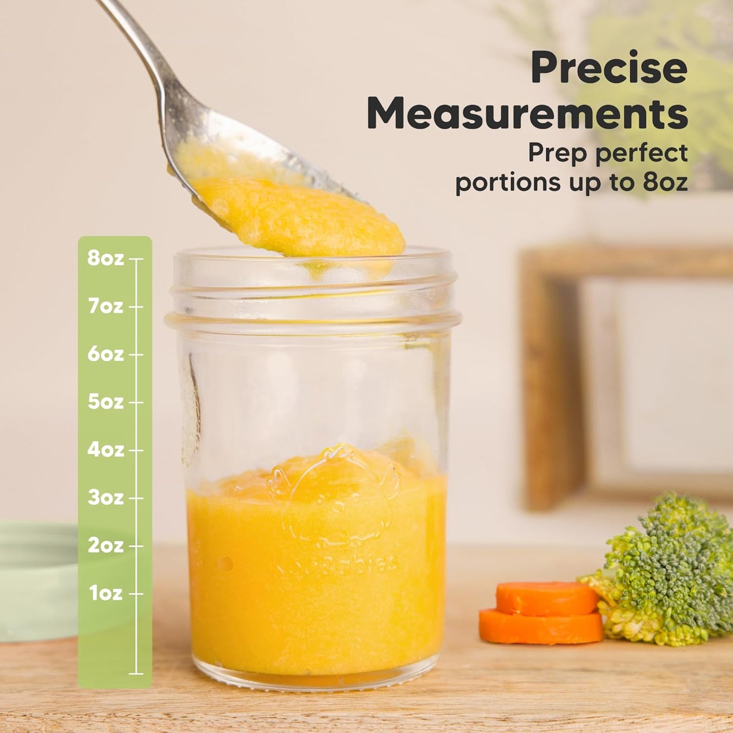 KeaBabies 4pk 8oz Glass Baby Food Containers with Lids - Leak-Proof, Microwavable Small Glass Jars, Baby Purees & Toddler Snack Storage Containers, BPA-Free, Dishwasher & Freezer Safe (Sage)