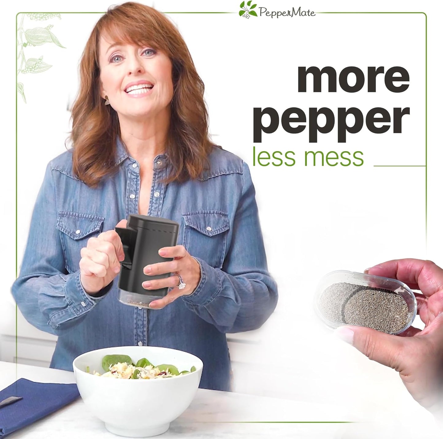 Traditional Pepper Mill 723 - Turnkey High Volume Salt and Gourmet Peppercorn Grinder (White)