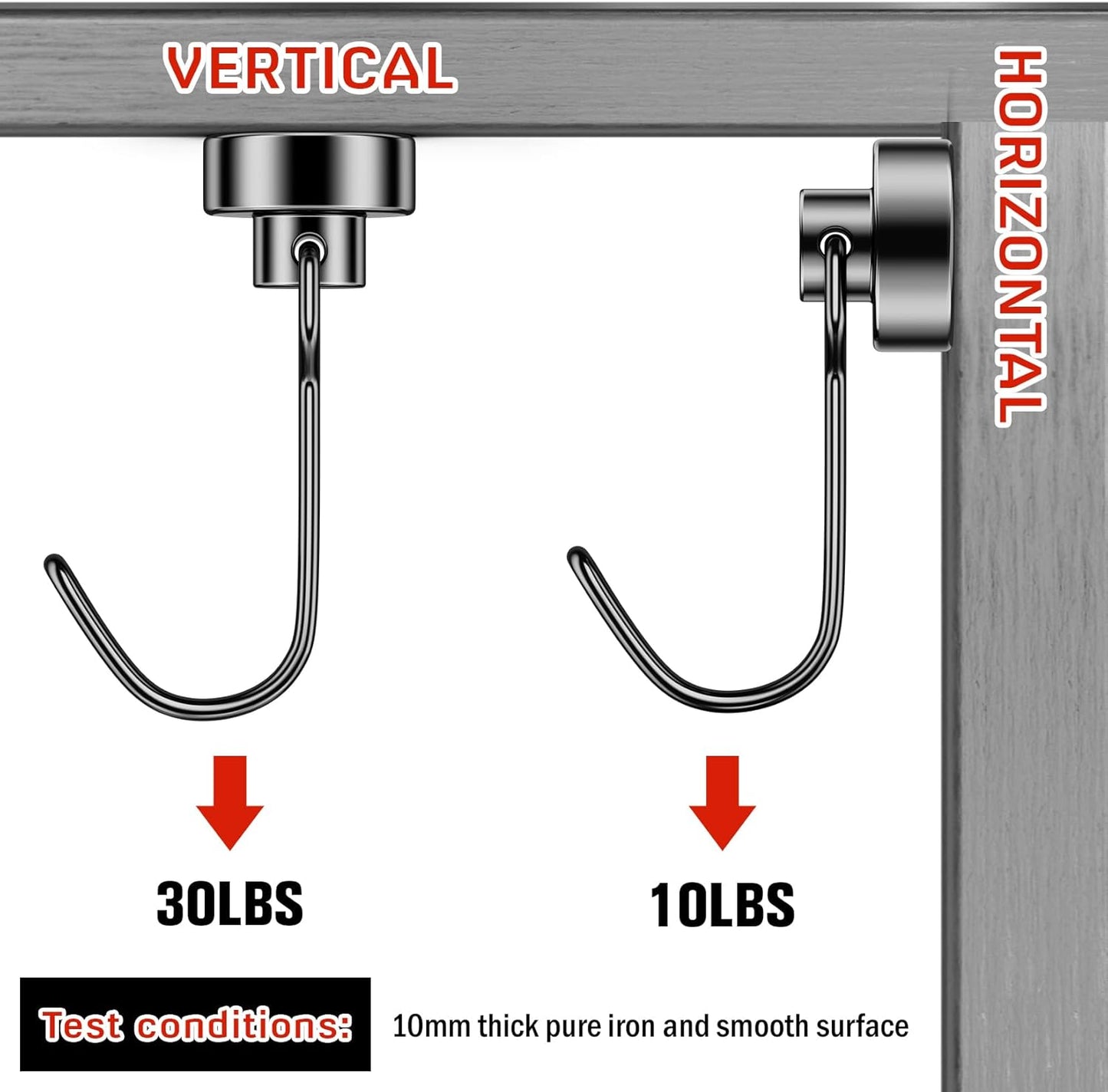 FINDMAG 100 Pack Magnetic Hooks, 30 LB+ Magnetic Hooks for Cruise Cabins, Strong Rare Earth Magets with Hooks for Refrigerator, Magnetic Hanger for Office, Kitchen, Bathroom, Garden, Beach, Black