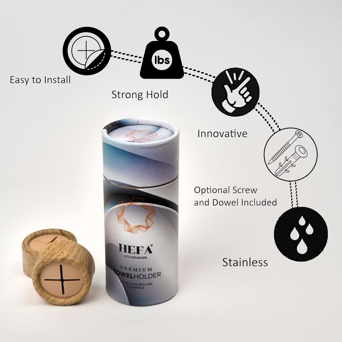 HEFA Towel Holder, Towel Hooks, Dish Towel Holder, Kitchen Organization, Bathroom Accesories, Kitchen Towel Hook, Kitchen Towel Holder, Christmas Gift, Kitchen Gadgets 4 Pack