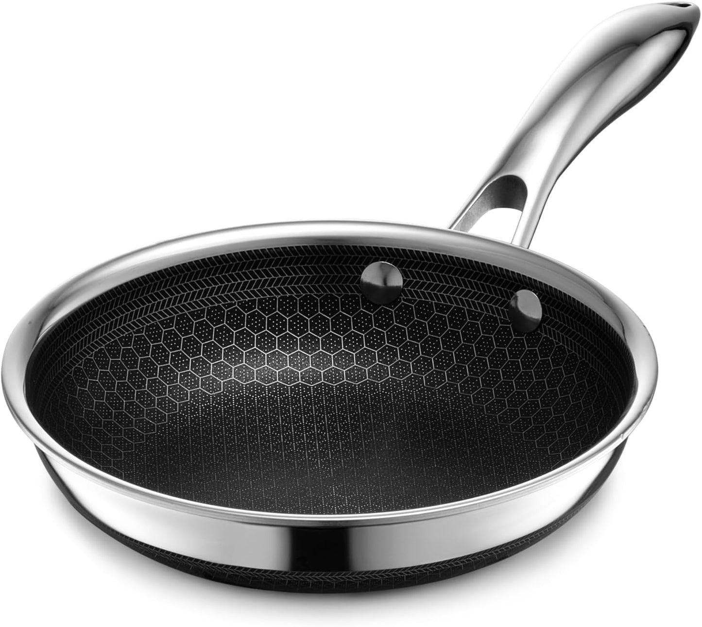 HexClad Hybrid Nonstick 7-Inch Frying Pan, Stay-Cool Handle, Dishwasher-Friendly, Oven-Safe Up to 900°F, Induction Ready, Compatible with All Cooktops