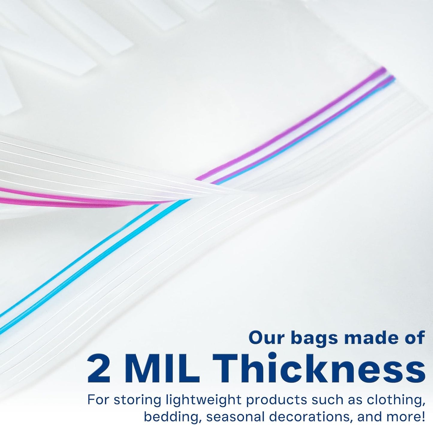 Large Storage Bags, 18"x24" Jumbo Plastic Bag, BPA Free, 5 Gallon XL Zipper Lock Baggies for Clothes Pillow Travel Moving - 30 Jumbo Bags