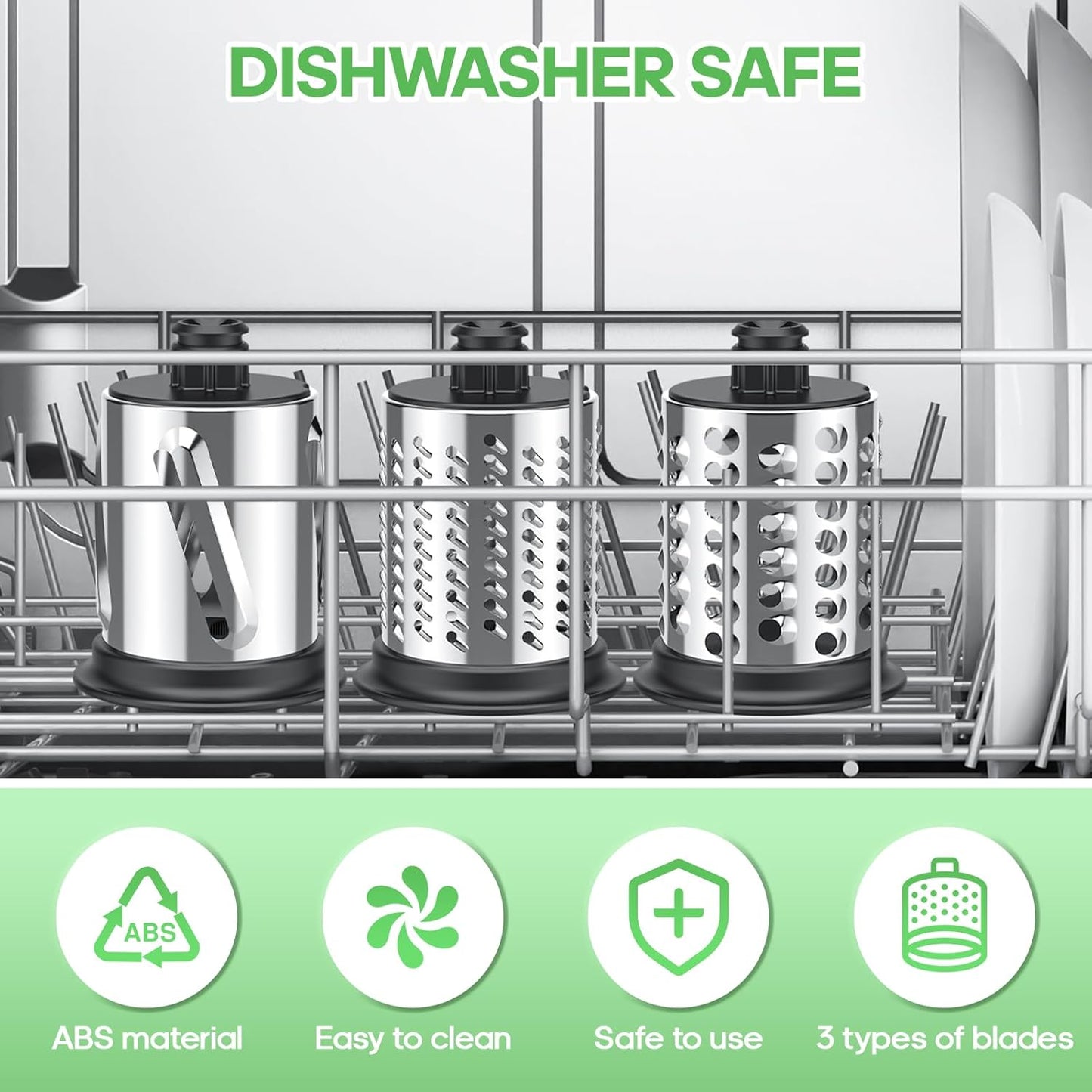 Slicer Shredder Attachment for KitchenAid Stand Mixer, Cheese Grater for KitchenAid Mixer, Salad Maker Accessory, Cheese Grater with 3 Blades, Attachment for Kitchenaid Mixers