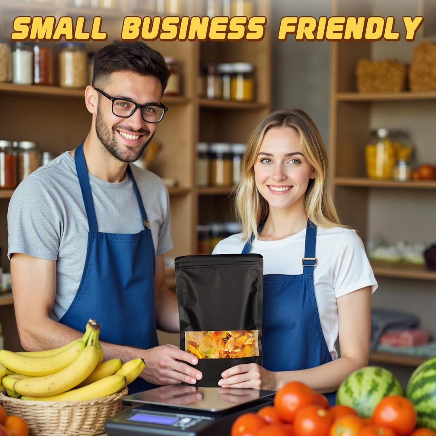 Jetmore-50pcs-Packing-Bags-Resealable, Reusable Zip Lock Snack Bags Stand Up, Smell Proof Bag, Cookies, Sealable Food Storage Baggies for Coffee, Tea, Herbs, Spice, Candy, Small Bag Pouch