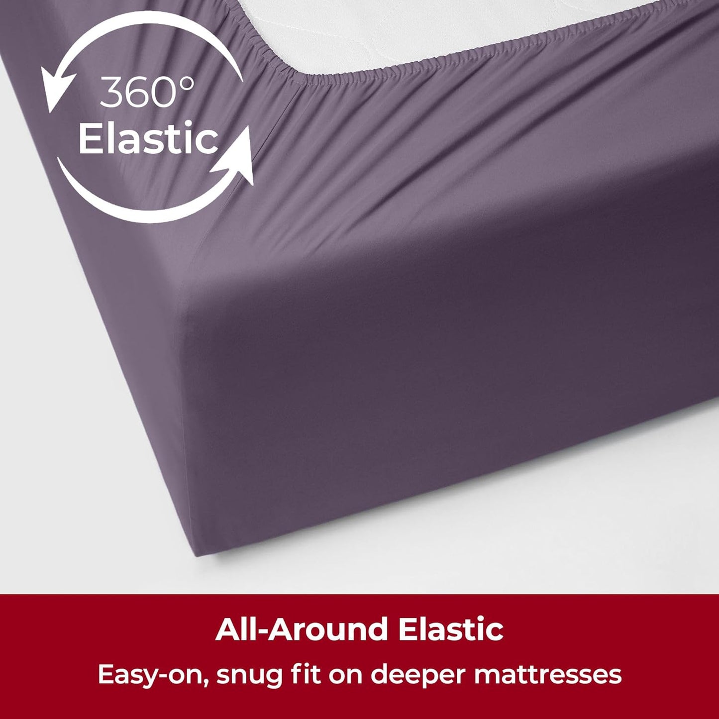 Mellanni Extra Deep Twin XL Sheets - 3 PC Iconic Collection Bedding - Hotel Luxury, Ultra Soft, Cooling Bed Sheets - Wrinkle, Fade, Stain Resistant (Twin Extra Long, Purple)