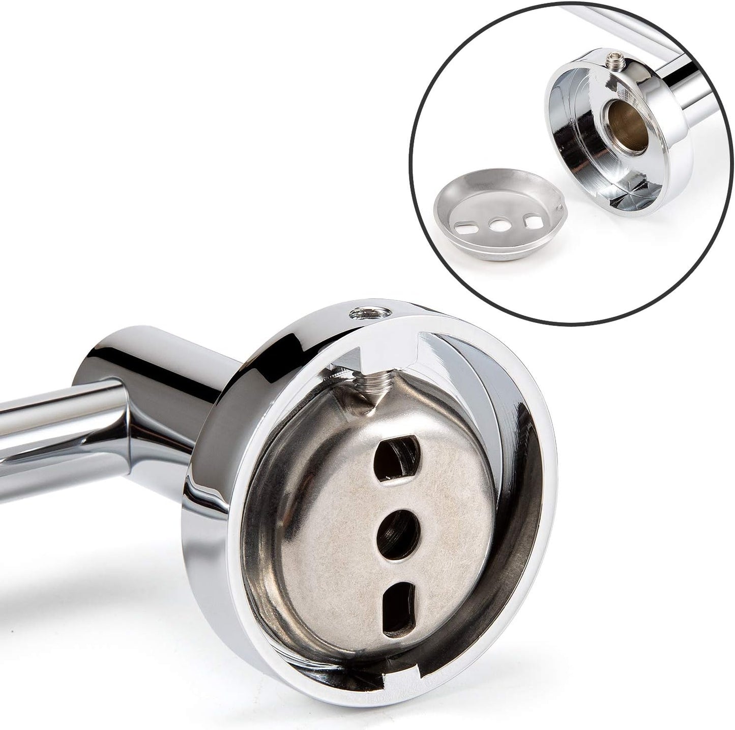 JiePai Bath Towel Bar Chrome, 17.6 Inch Stainless Steel Towel Rack Bathroom Towel Holder Wall Mount Kitchen Dish Cloth Hanger (Chrome, 17.6 Inch)