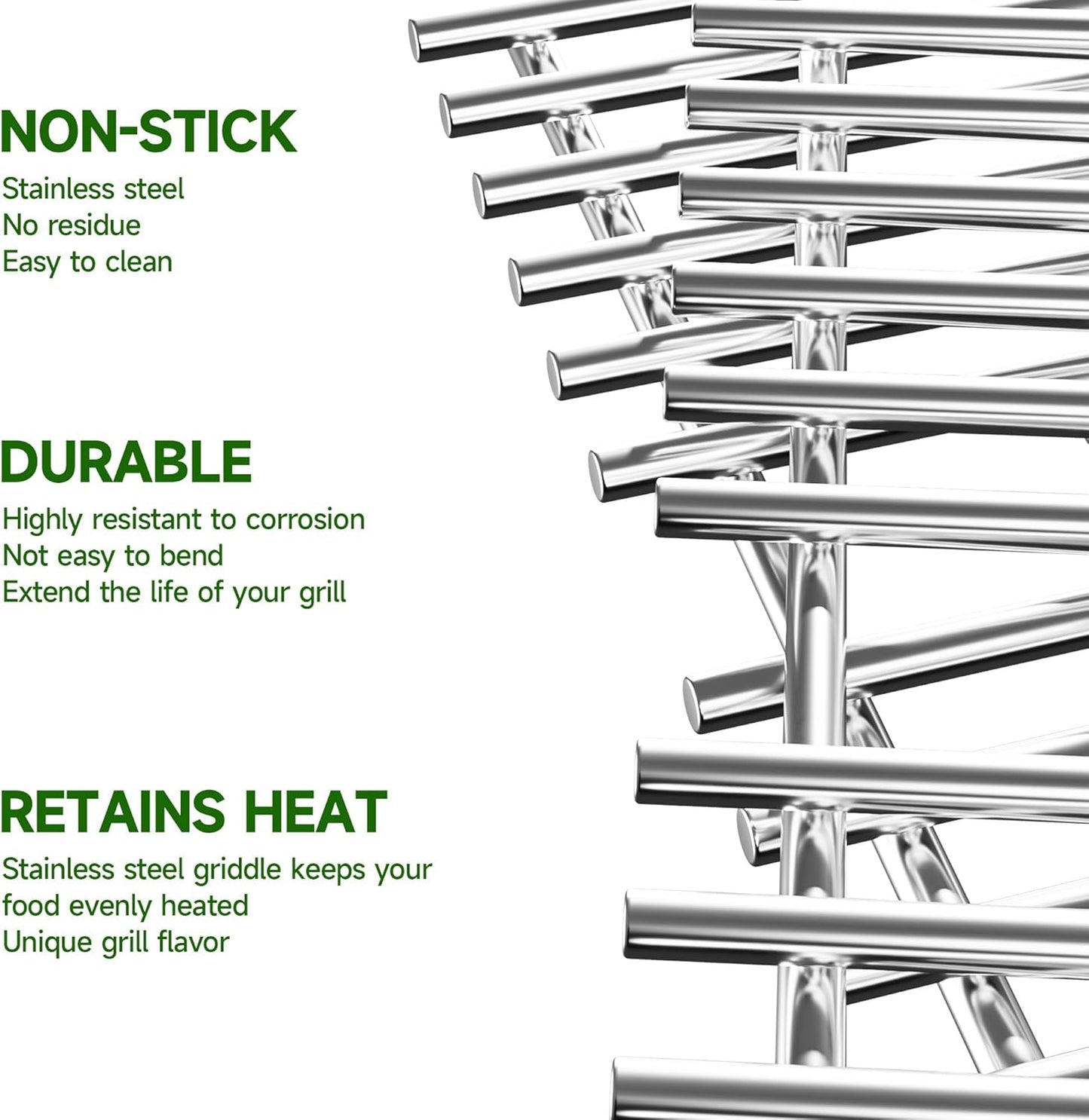 17" Stainless Steel Grill Grate for Charbroil Tru Infrared Grill Replacement Parts 463242715 463242716 463276016 466242715 466242716, Grill Replacement Parts for Nexgrill 720-0882A BHG 720-0882