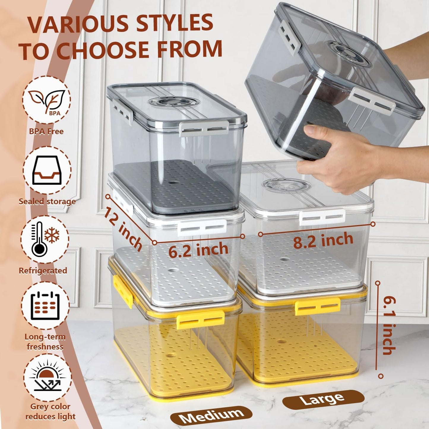 DuraBox Bread Keeper - Large Airtight Container for Homemade Bread - White Plastic Box