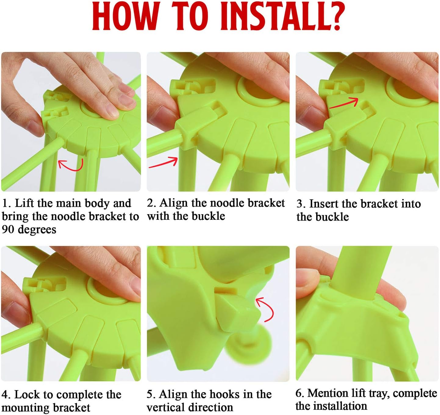 GOZIHA Pasta Drying Rack Noodle Stand with 10 Bar Handles Collapsible | Household Noodle Dryer Rack Hanging for Home Use | Spaghetti Drying Rack Noodle Stand | Easy Storage and Quick Set-Up (Green)