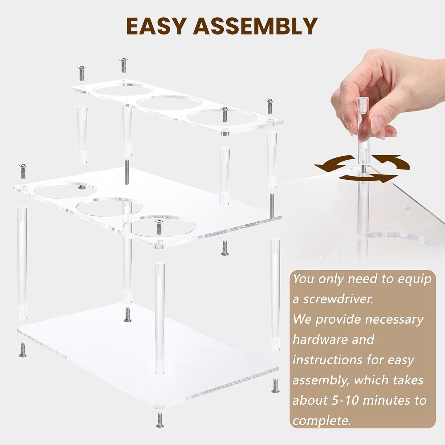 Acrylic Coffee Syrup Rack (6 Bottle Capacity),Syrup Bottle Holder Stand for Coffee Bar,Kitchen.Small Wine Rack for Bar,Family,Storage for Syrup,Wine,Condiments(Transparent)