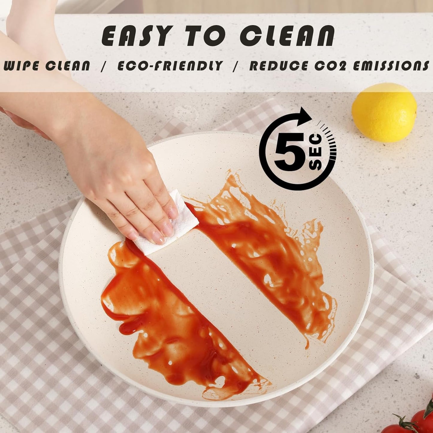 Non Stick Pots and Pans Set, Healthy Ceramic Cookware Set, 12pcs Kitchen Cooking Pots and Frying Sauce Saute Pans Set, PFAS-Free with Kitchen Utensils and Lid, Tan