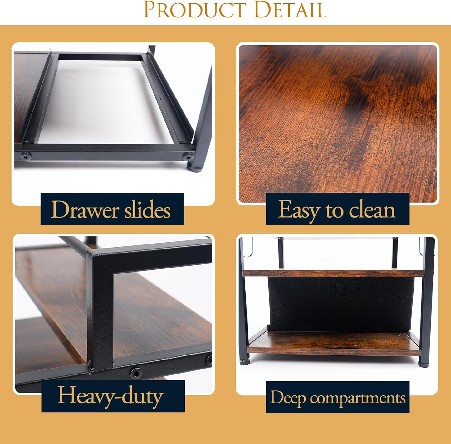 3-Tier Coffee Syrup Organizer (12 Bottles Capacity), Stepped Design Syrup Rack with Fabric Drawer, Liquor Bottle Display Shelf, Bottle Holder for Liquor, Coffee, Spice, Syrup