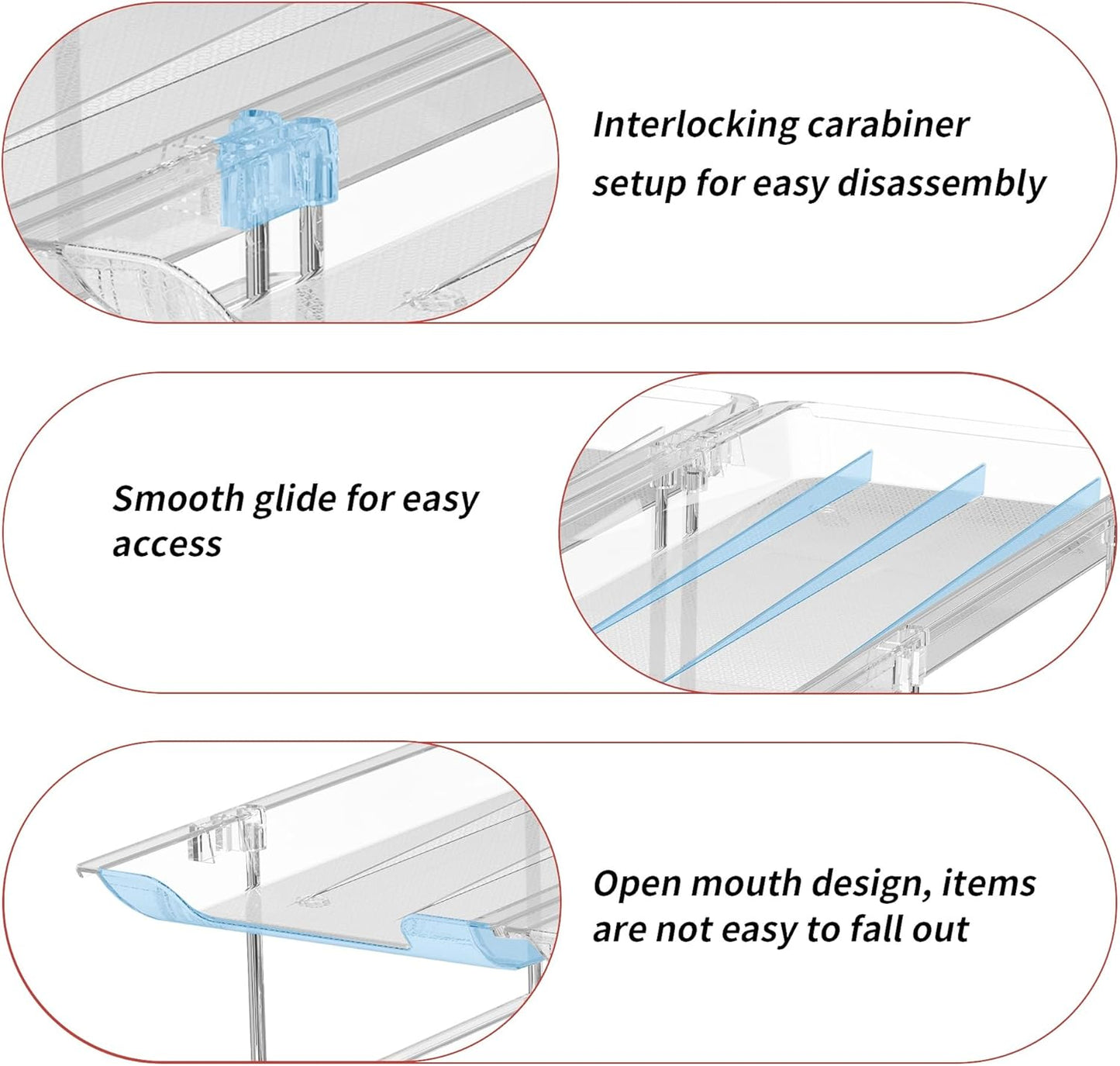 Can Organizer for Pantry, 3 Sets 2Tiers Can Storage Organizer Pantry, Soda Can Organizer for Fridge 24 Cans Rack Automatic Rolling Stackable Canned Food Organizer,Clear