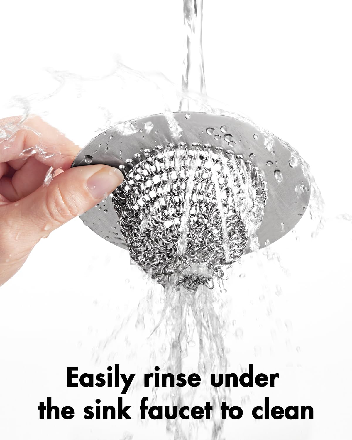 2 PCS Kitchen Sink Drain Strainer, Flippable Mesh Sink Strainer, 304 Stainless Steel Sink Screen, Easy Clean Large Basket Strainer, Anti-Clog Garbage Disposal Cover Fit for Standard Sink Drain