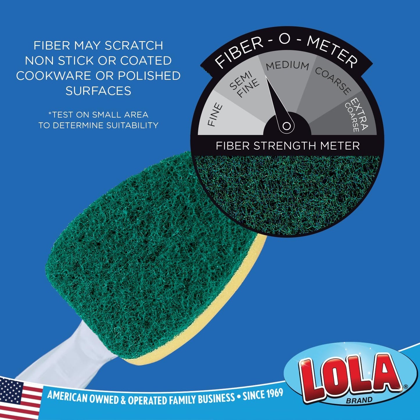 LOLA Dish Brush w/Soap Dispenser Wand, 12 Brush w/Heads & 72 Refills, Absorbent Sponge Scrubber, No Leaking. Clean Dishes, Sinks and Cookware