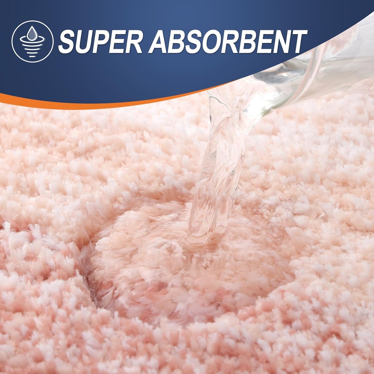 OLANLY Bathroom Rugs Mat 30x20, Extra Soft Absorbent Microfiber Bath Rugs, Rubber Backing, Quick Dry, Machine Washable Bath Mats for Bathroom Floor, Tub and Shower, Home Decor Accessories, Peach