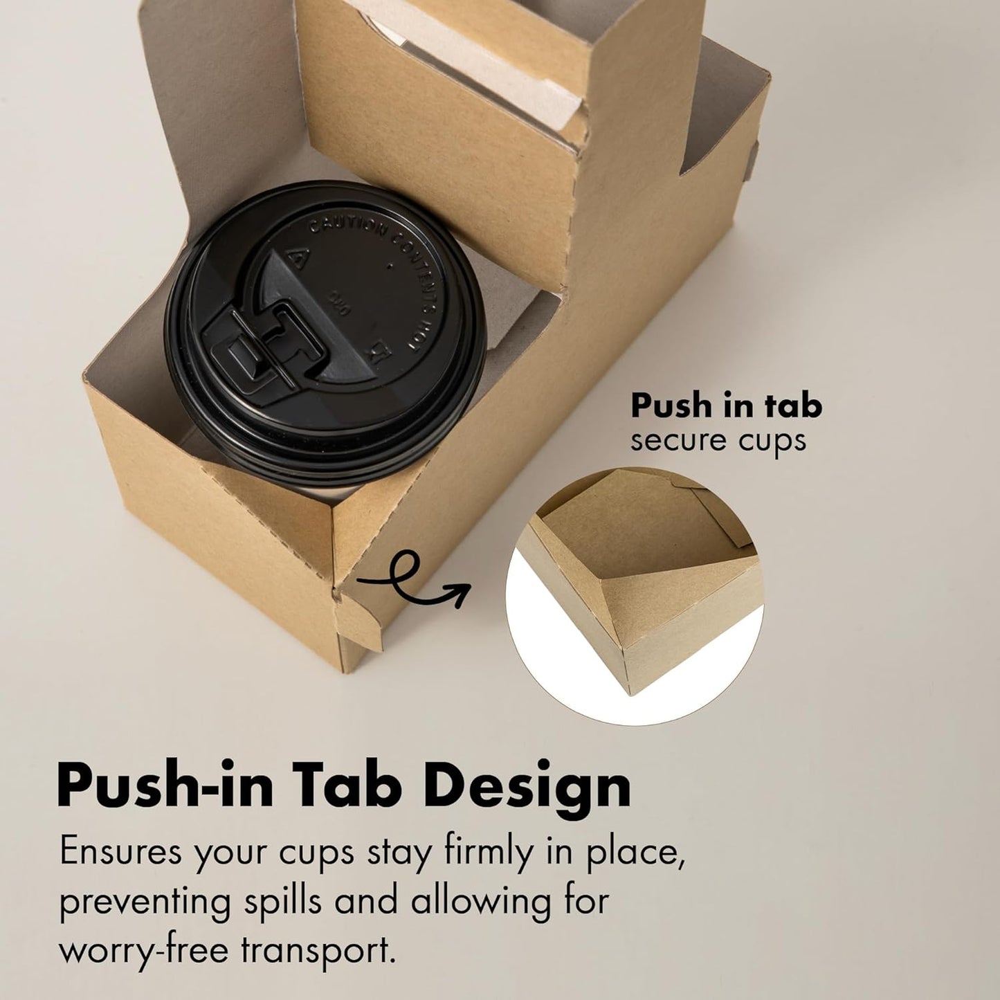 FMP Brands 2 Cup Disposable Drink Carrier with Handle, 25 Pack Kraft Paperboard Handled Drink Carriers 12-30 oz to Go Coffee Cup Holder, Cup Carrier for Cold Hot Drinks, Takeout, Cafe