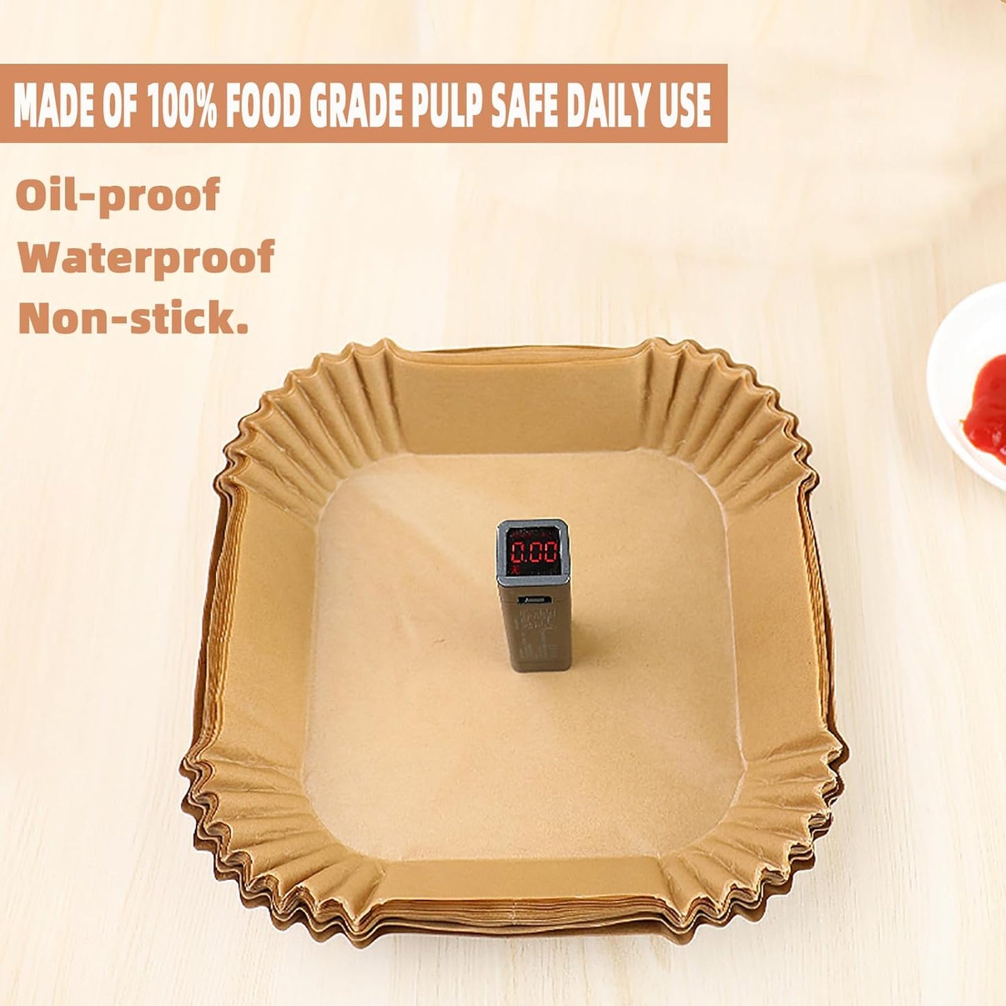 200PCS Air Fryer Liners Disposable,Victoyaw 9 Inch Square Air Fryer Parchment Paper Liners for 5-8QT Air fryer,Non-Stick Waterproof Airfryer Paper Liner