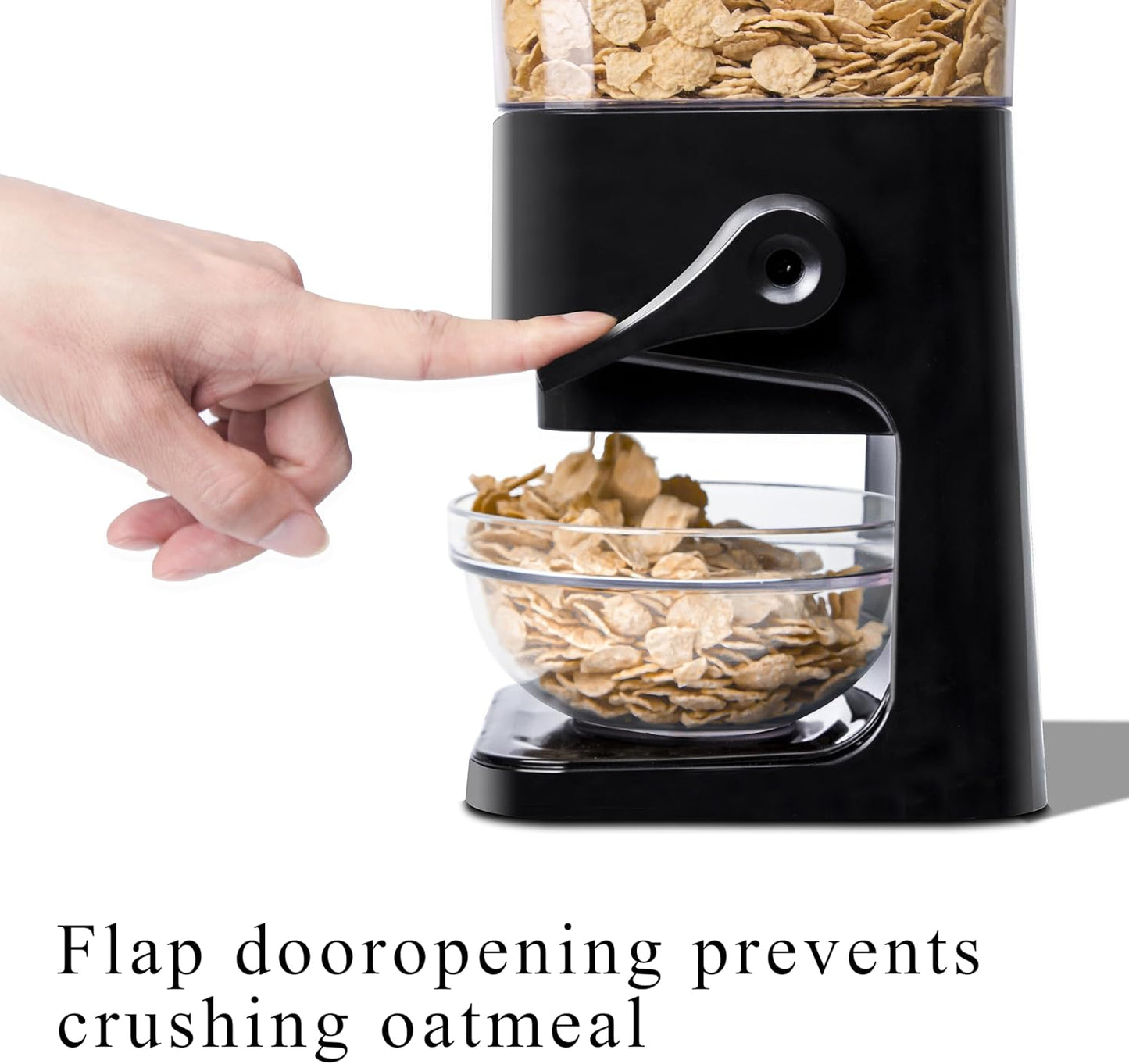 Cereal Dispenser Countertop, 5L Kitchen Organization Cereal Containers Storage, Desktop Candy Dispenser Plastic Cereal Dispenser, Snack Containers Can Hold Granola, Dry Food, Grain (Black, 1Pc)