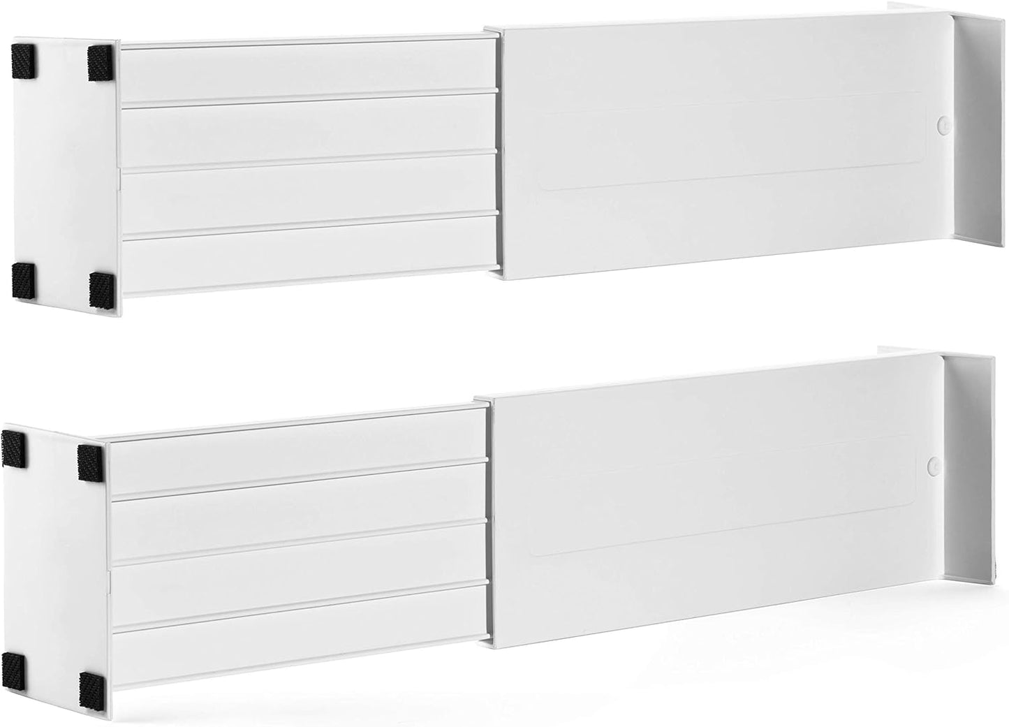 Dial Industries Adjustable Dresser Drawer Clothes Organizer Dividers, Set of 2, 4.5" Deep