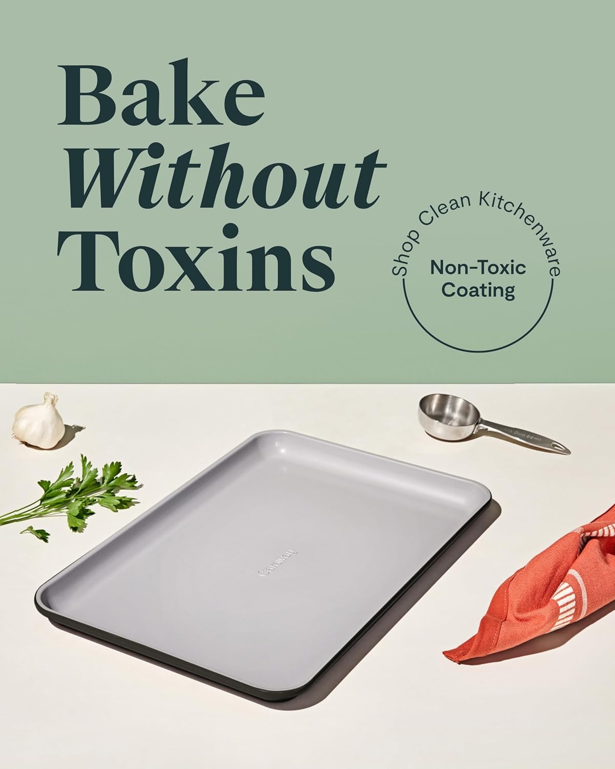 Caraway Non-Stick Ceramic Baking Sheet - Naturally Slick Ceramic Coating - Non-Toxic, PTFE & PFOA Free - Perfect for Baking, Roasting, and More - Medium (15" x 10") - Black