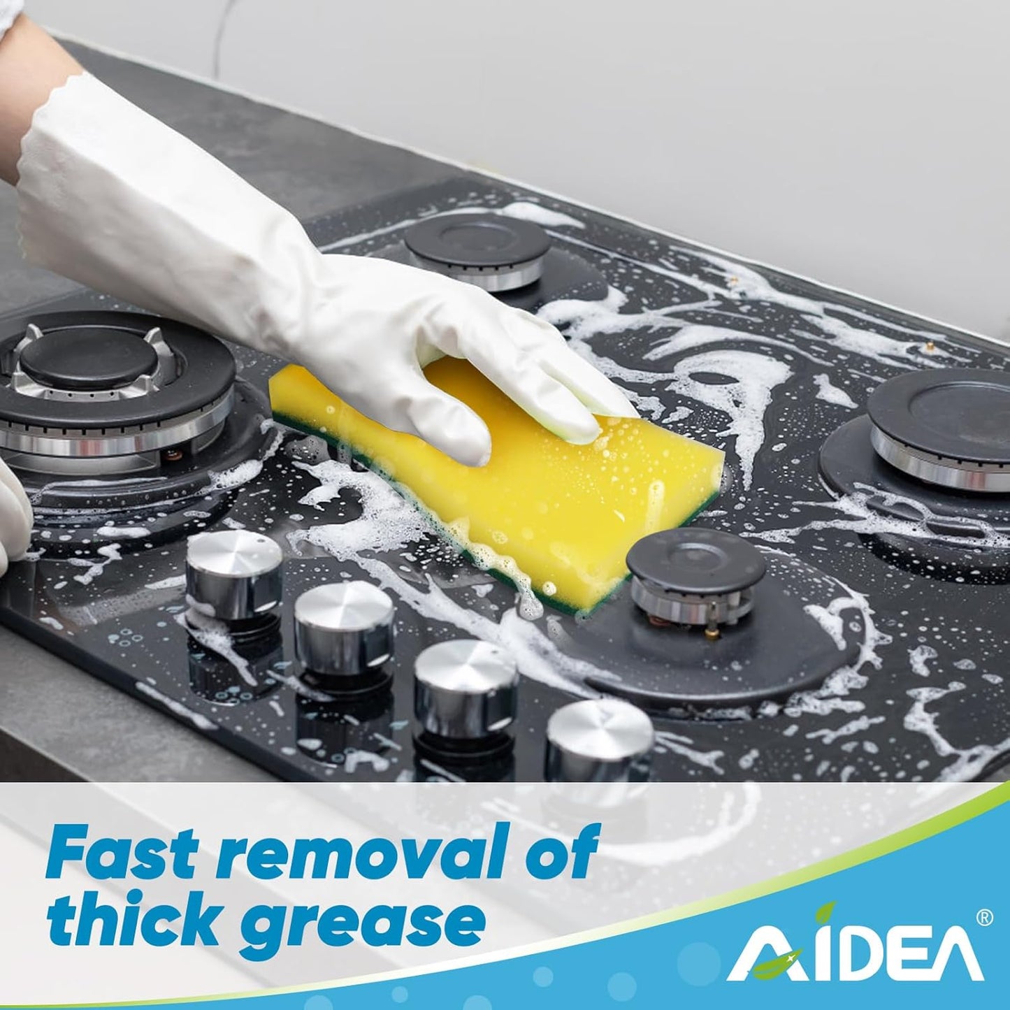 AIDEA Sponges Kitchen, XL Heavy Duty Dish Sponge, Cleaning Dish Scrubber Sponge for Home and Kitchen, Extra Large Cleaning Supplies for Pots, Pans, 24 Pack