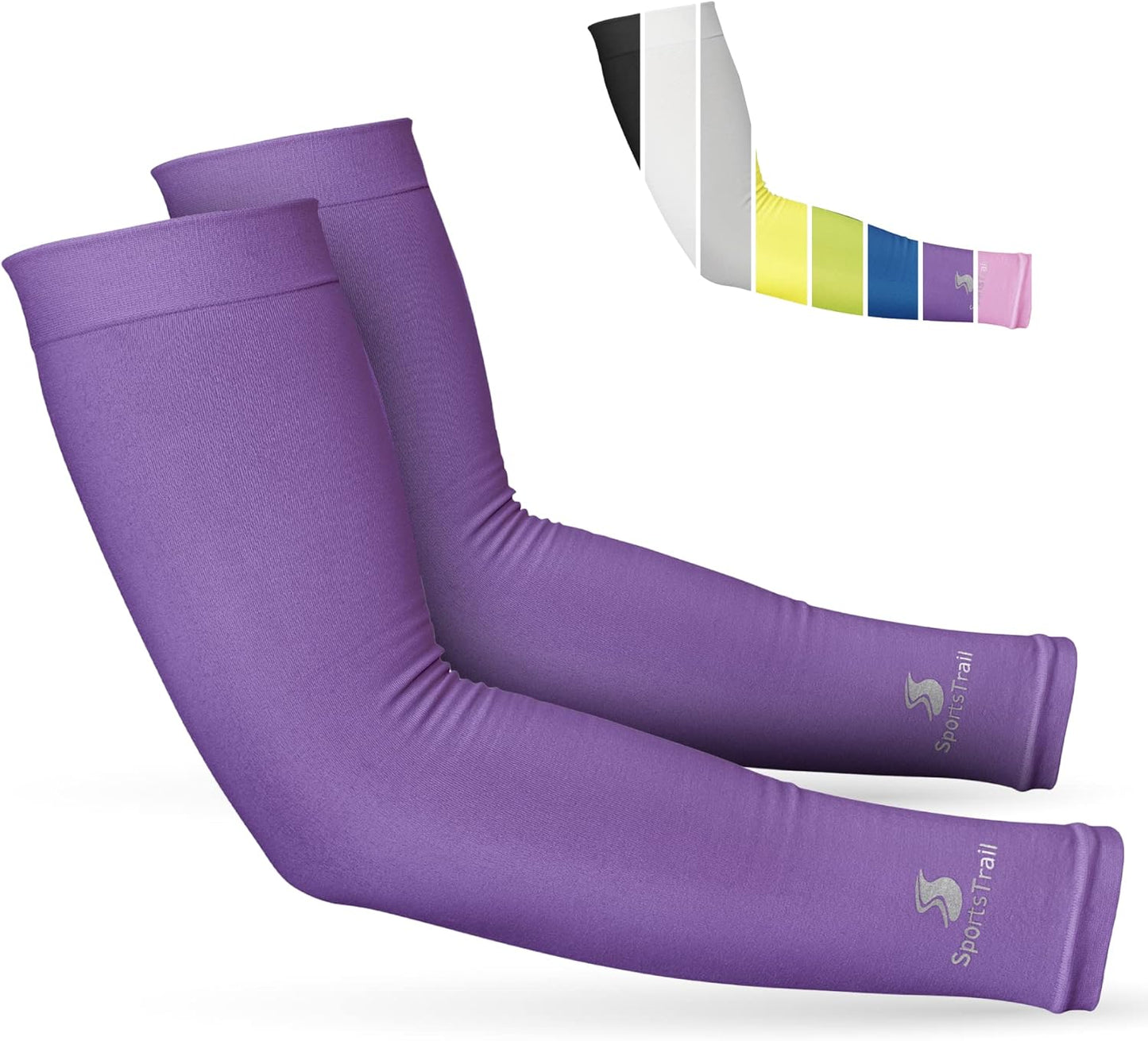 SportsTrail Cooling Arm Sleeves for Men & Women – Breathable, UV Sun Protection, Sports Arm Sleeves for Women, Men & Youth