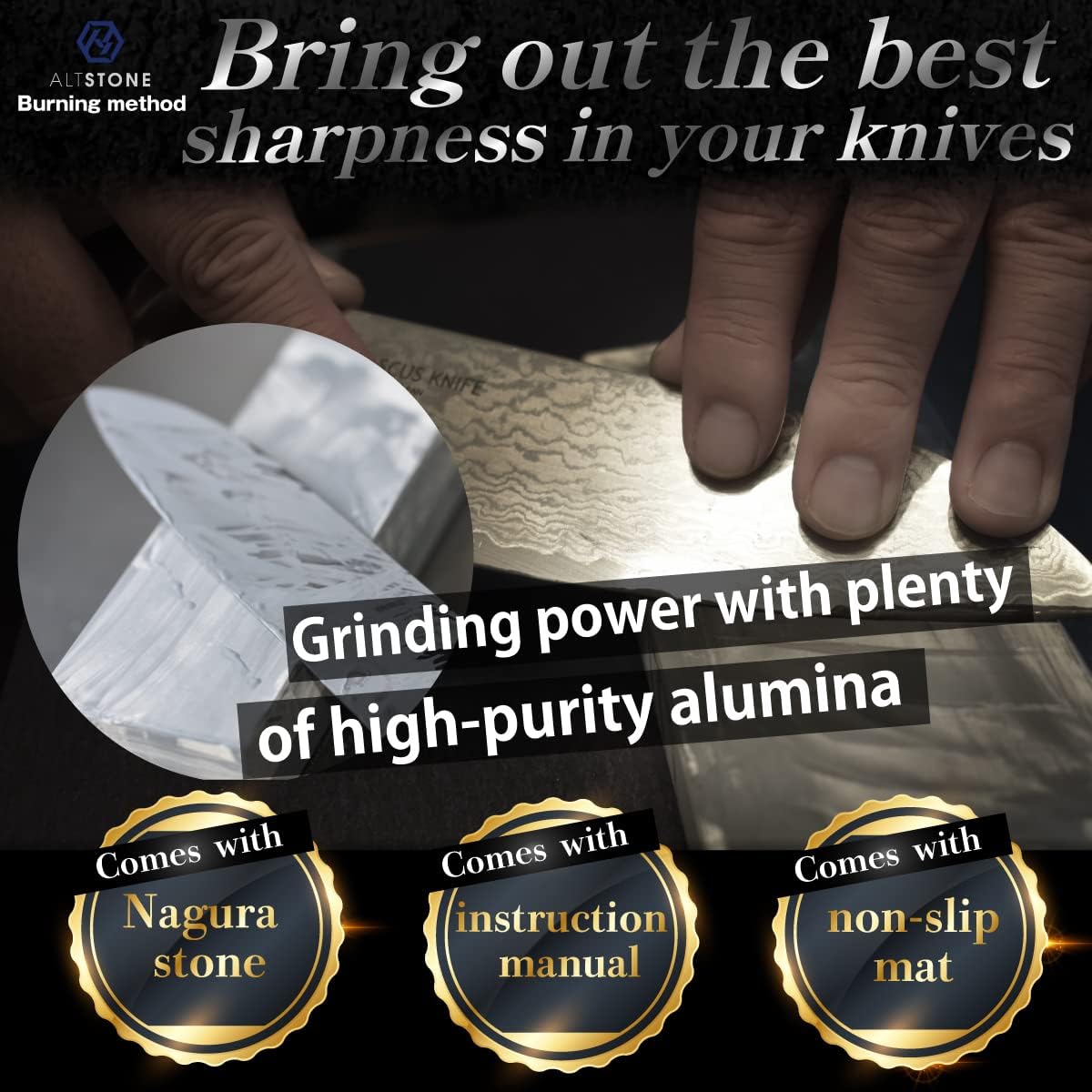 FUKAMI Whetstone Sharpening stone super finishing grit 8000 w/Nagura, 7.1" x 2.4" x 0.8" (Pro Power. Perfectly Compact for home use), Made in Japan (#8000)