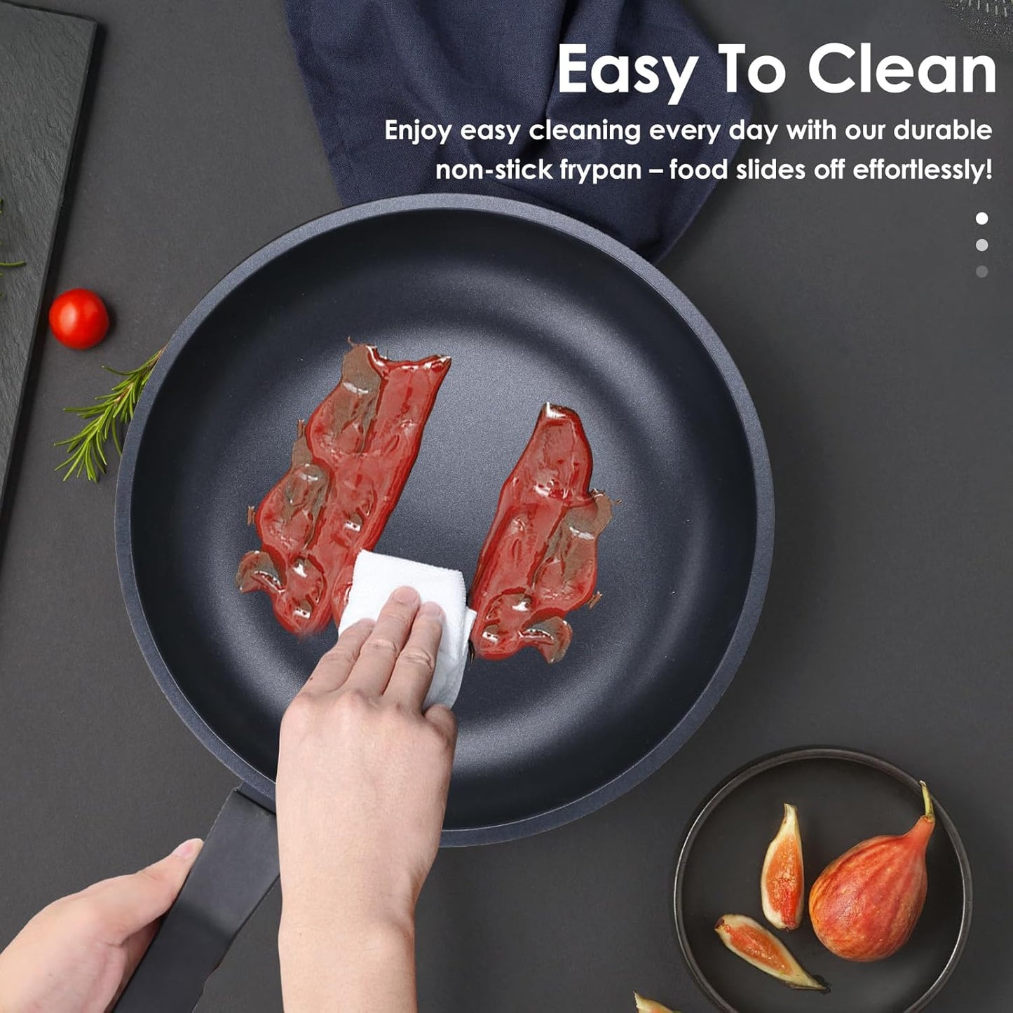 Nonstick Frying Pan Skillet,12 Inch Frying Pan Skillet,Egg pans,Omelette Pan,PFOA Free,Kitchen Pots Induction Pot,black