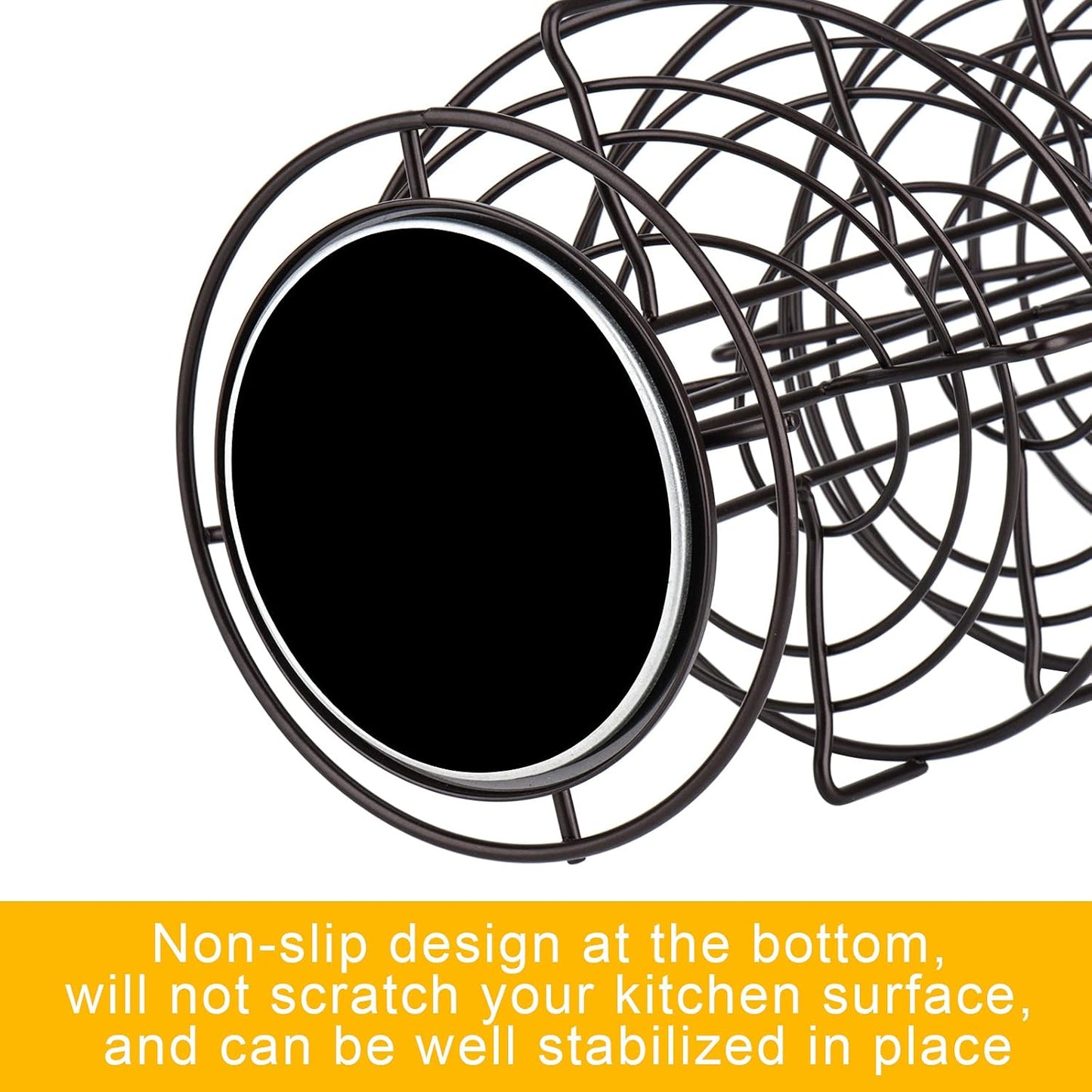 Toplife Spiral Design Metal Egg Skelter Dispenser Rack, Storage Display Rack, Brown